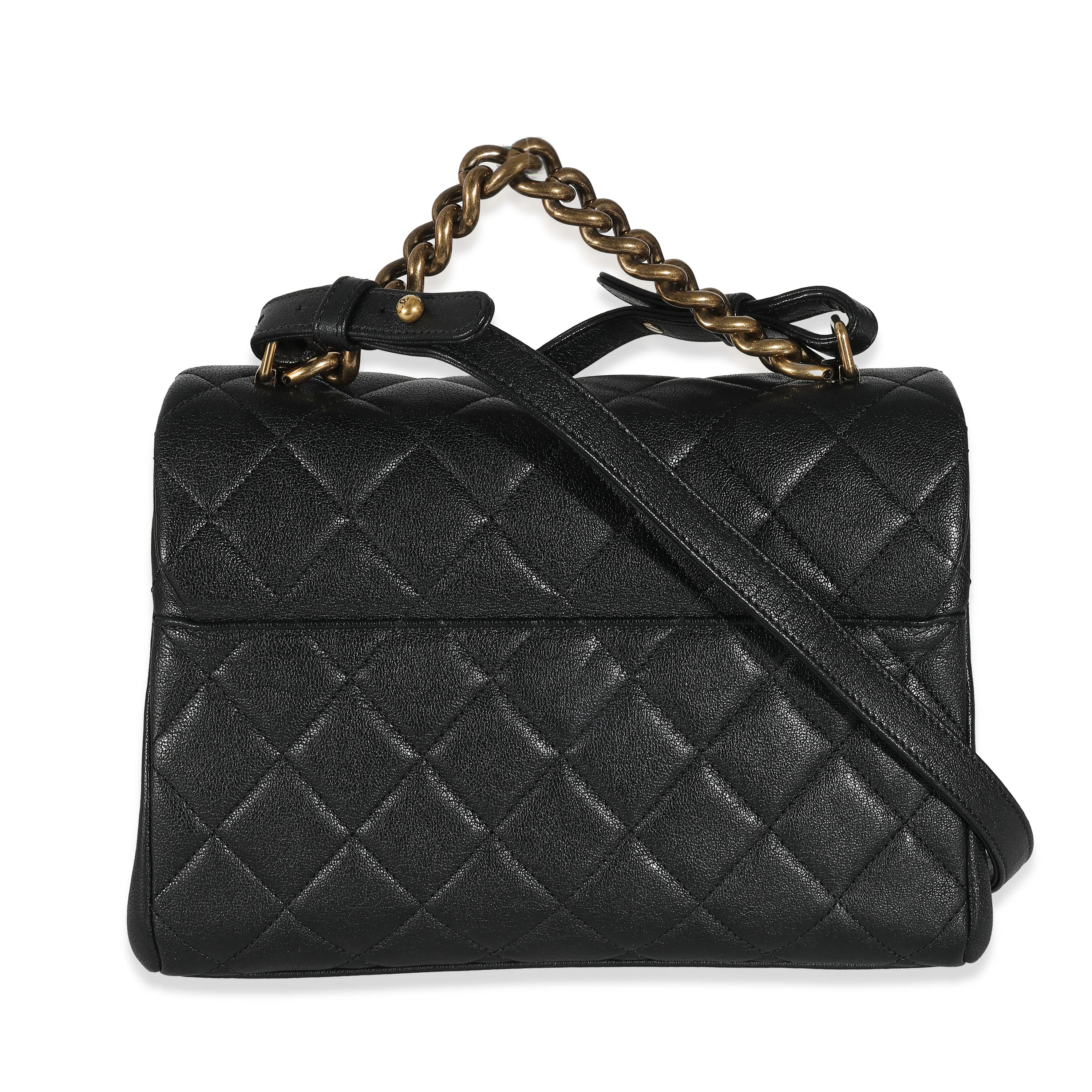 Chanel Black Calfskin Medium Trapezio Flap Bag - Image 6