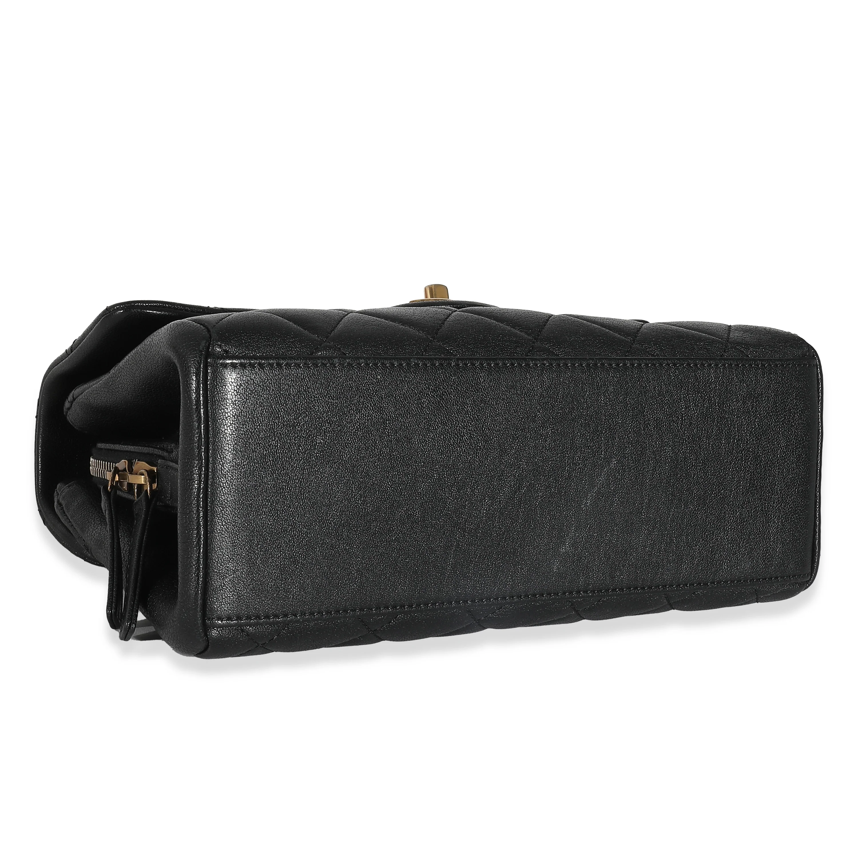 Chanel Black Calfskin Medium Trapezio Flap Bag - Image 7