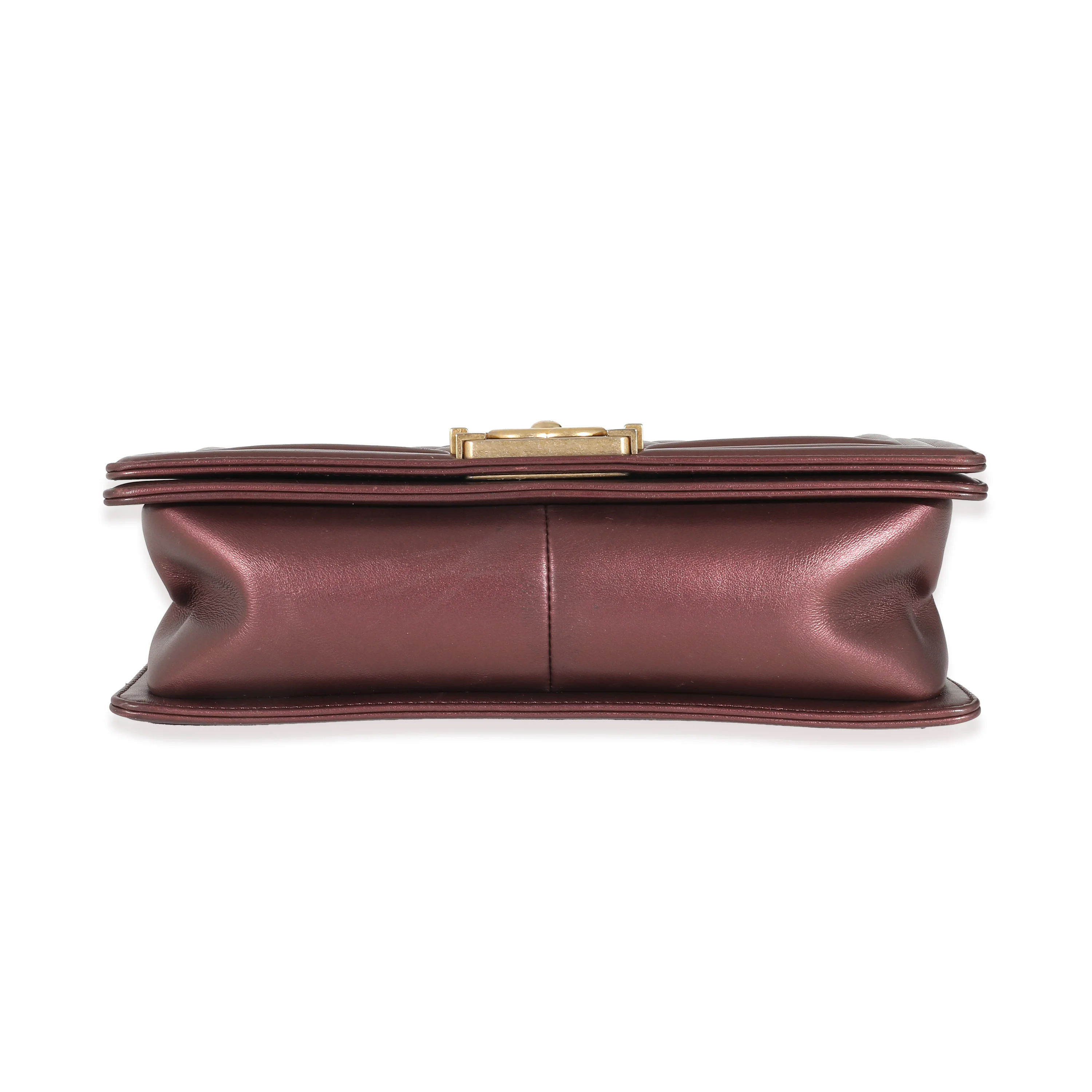 Purple Metallic Lambskin Medium Boy Bag - Image 5