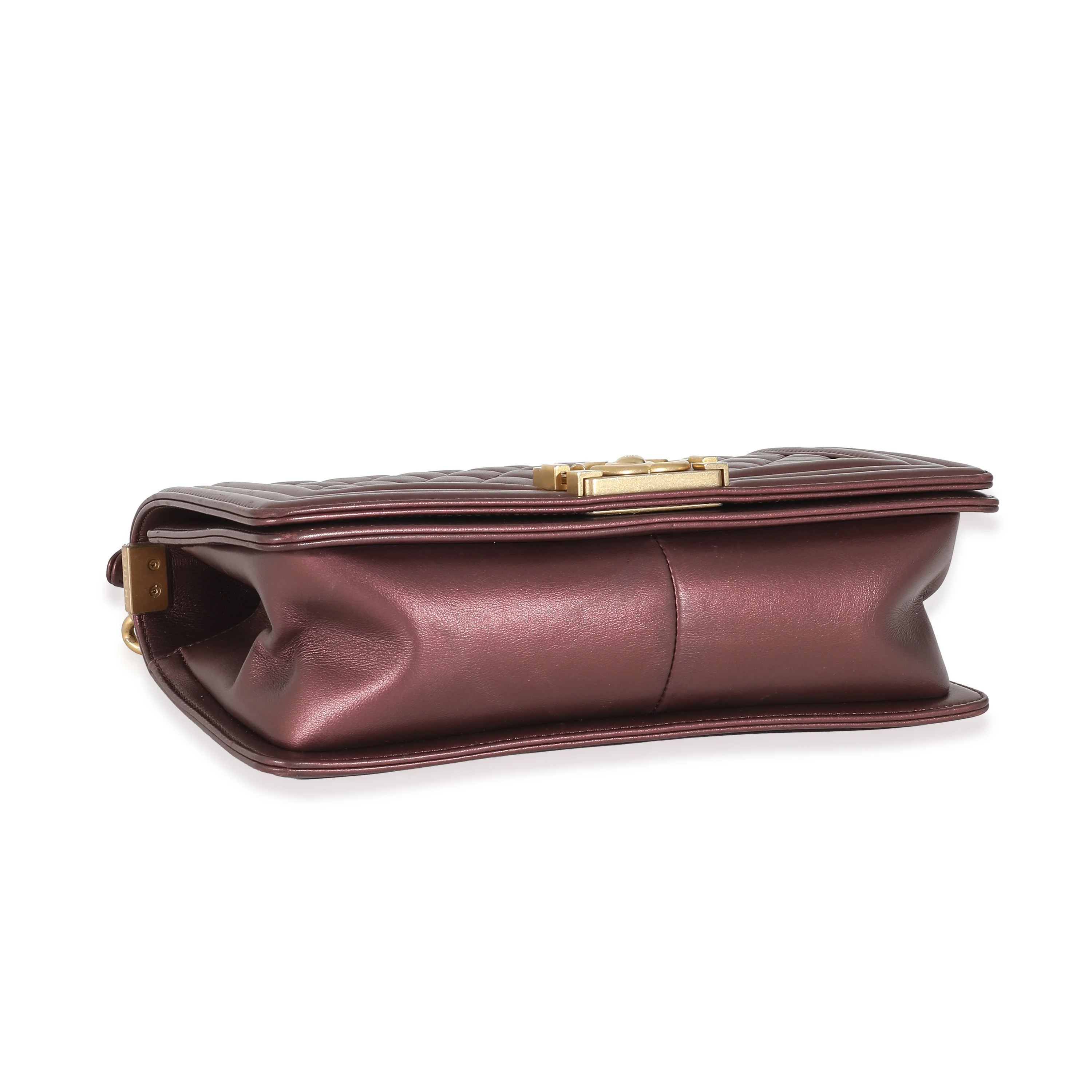 Purple Metallic Lambskin Medium Boy Bag - Image 7