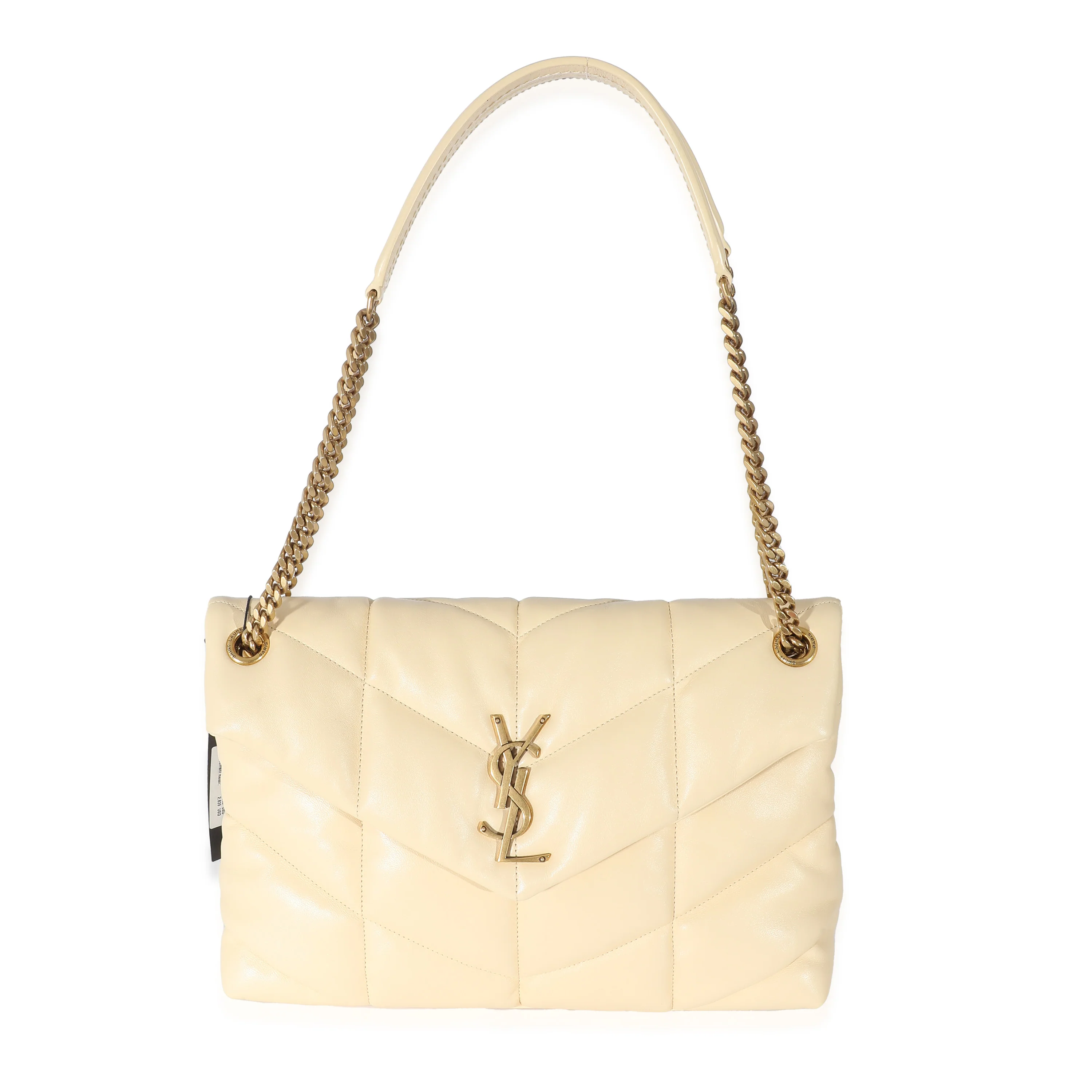 Saint Laurent Light Vanilla Lambskin Medium Loulou Puffer - Image 6