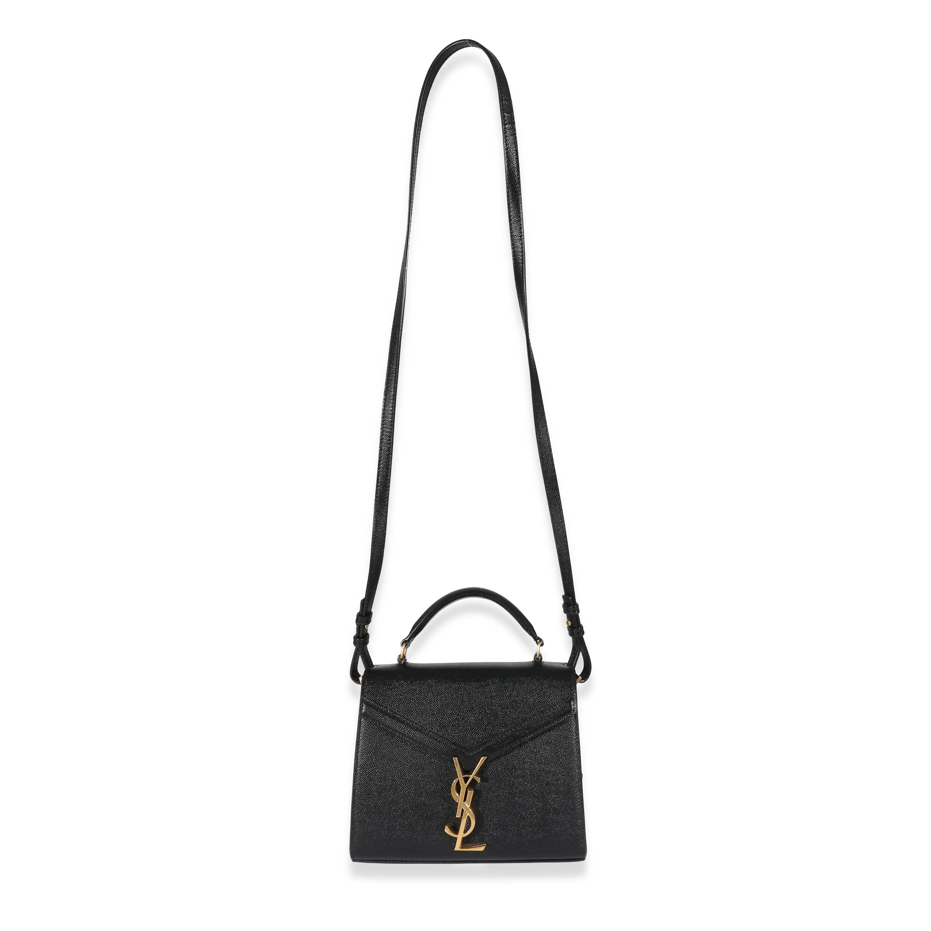Saint Laurent Black Grain De Poudre Cassandra Mini Top Handle - Image 7