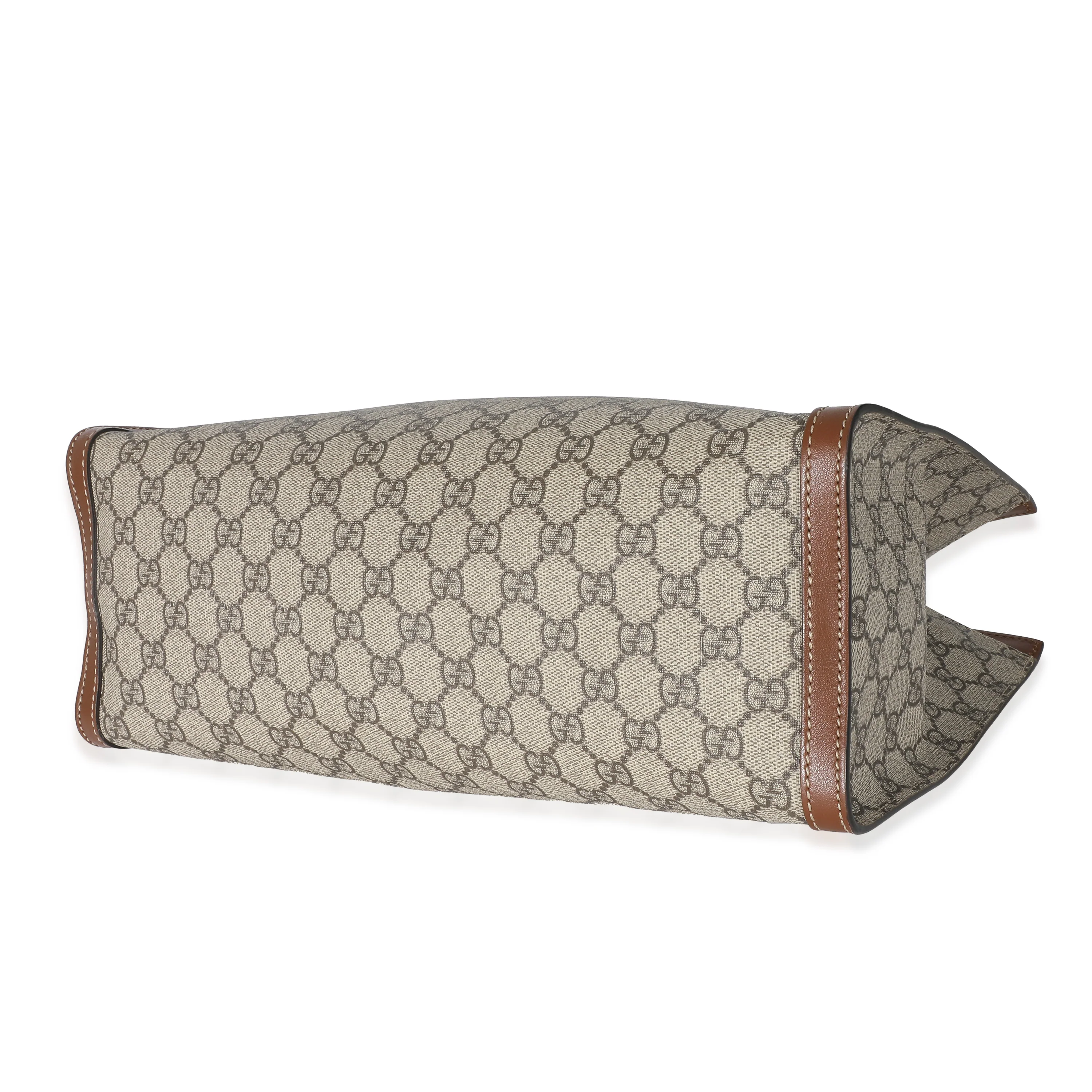 Gucci Beige GG Supreme Medium Padlock Tote - Image 5
