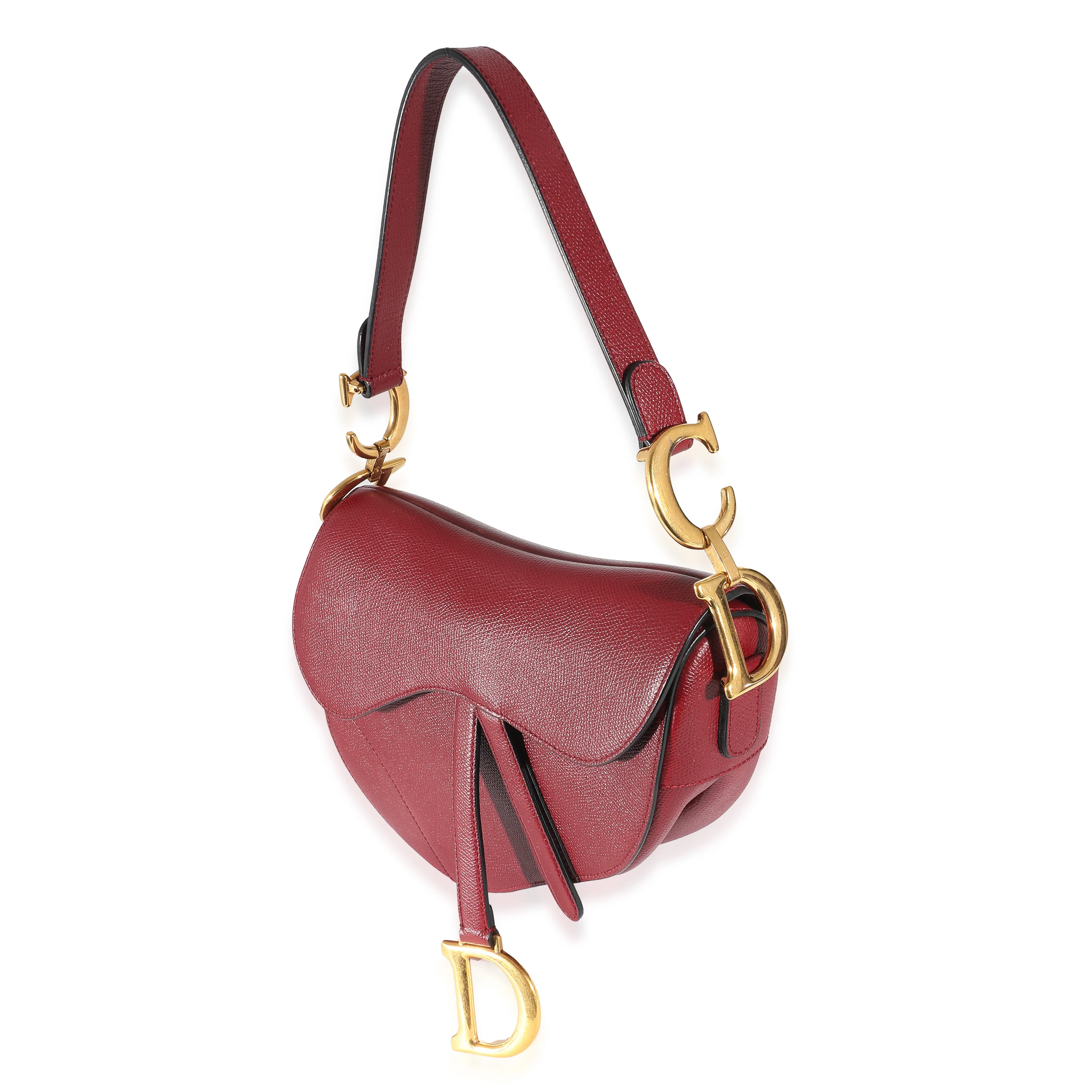 Christian Dior Cherry Red Grained Calfskin Saddle Bag - Image 2