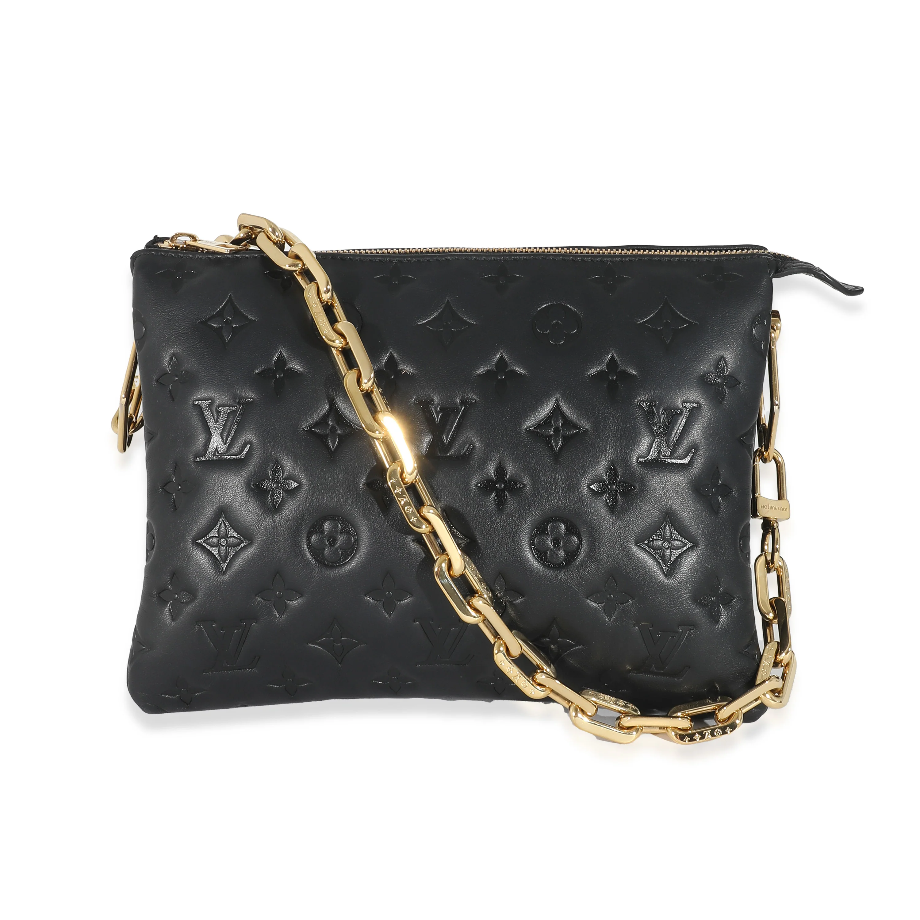 Louis Vuitton Black Puffy Lambskin Coussin PM - Image 4