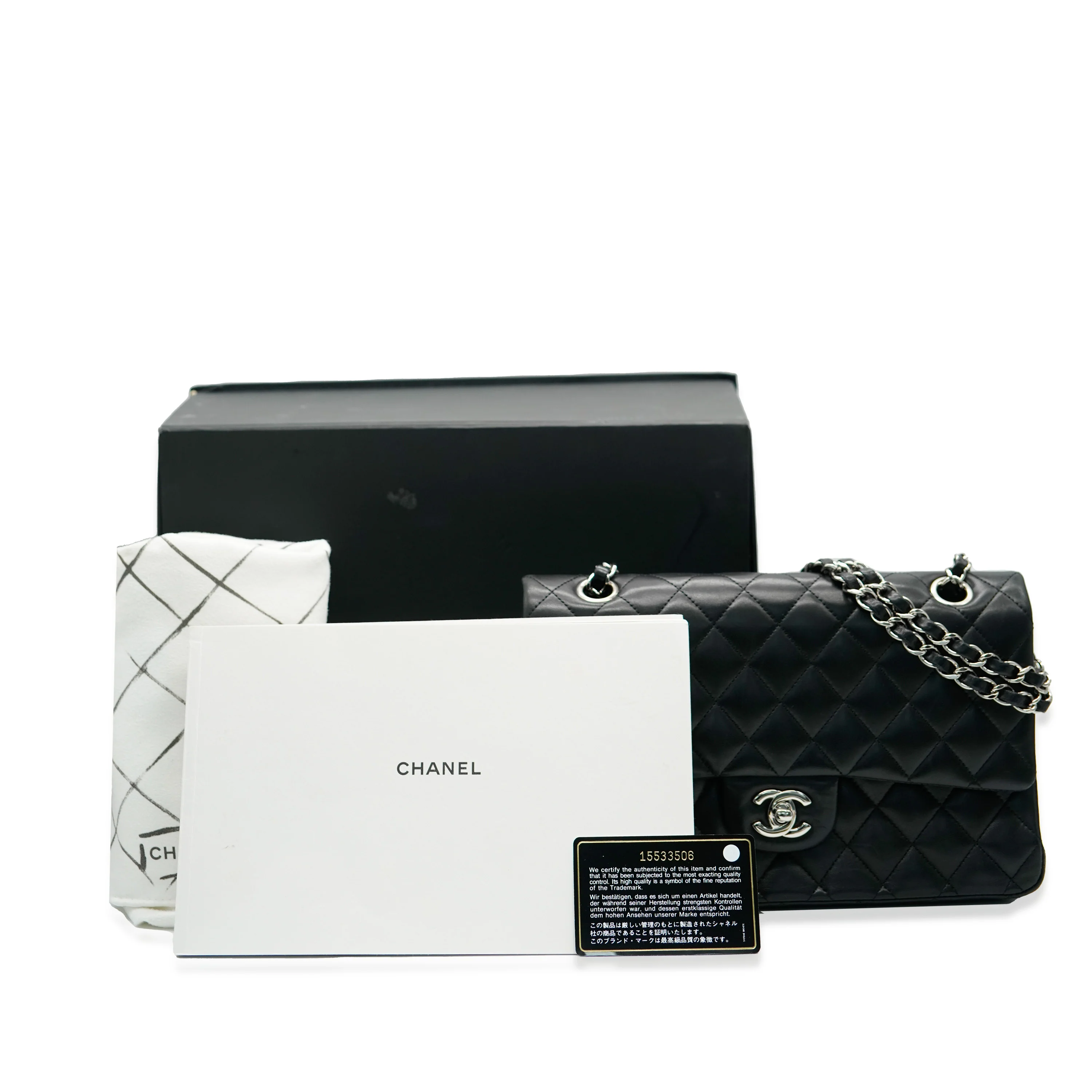 Chanel Black Quilted Lambskin Medium Classic Flap - Image 10
