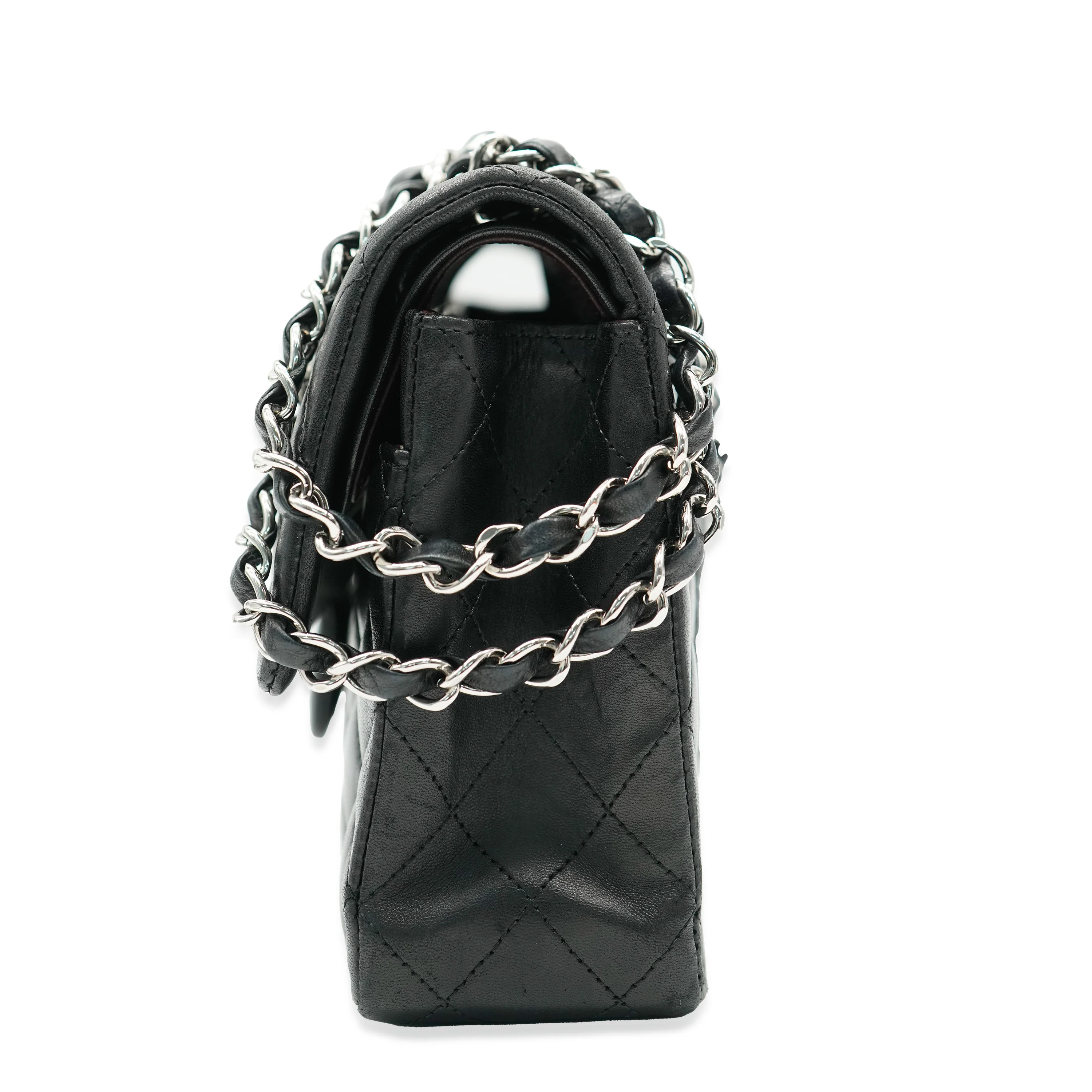 Chanel Black Quilted Lambskin Medium Classic Flap - Image 6
