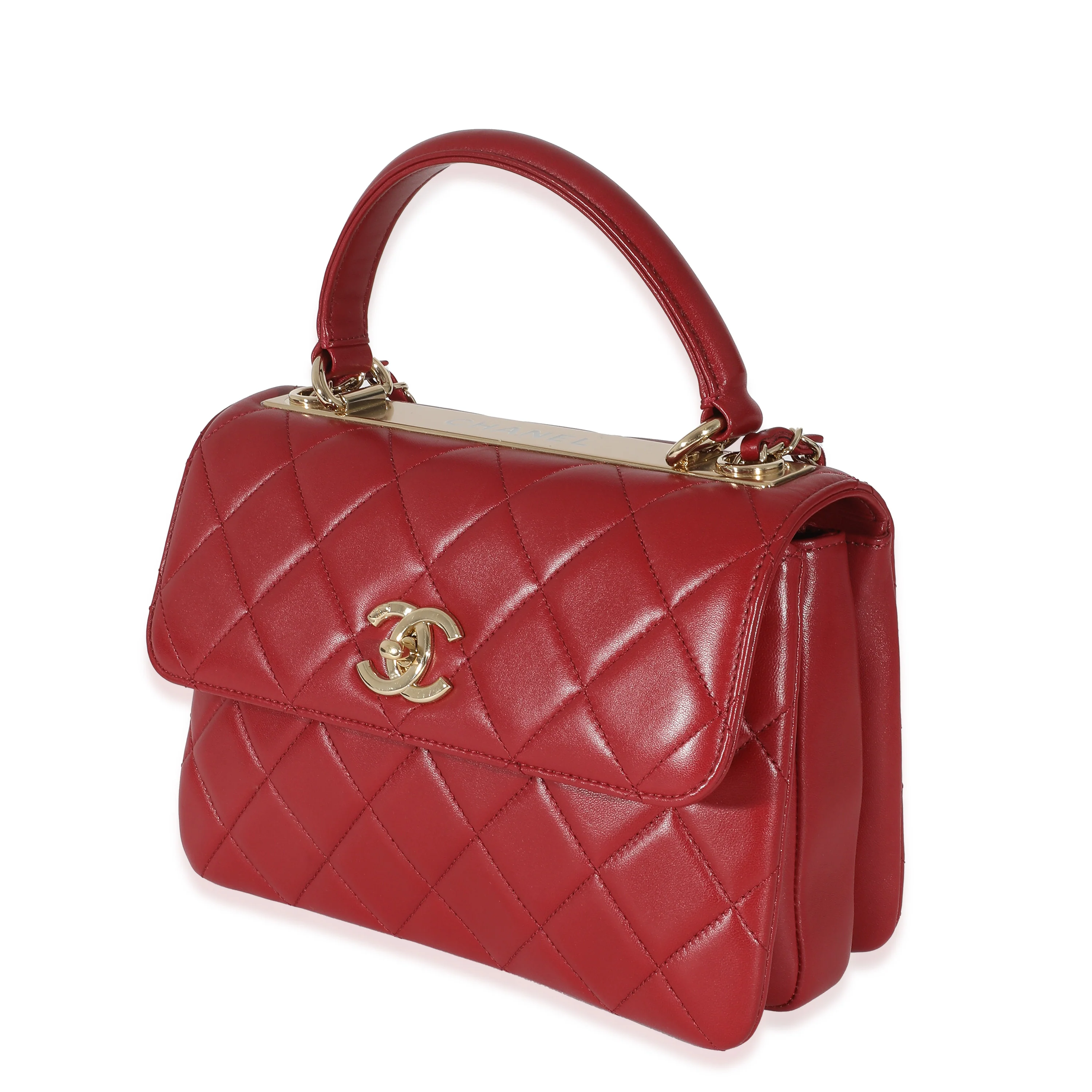Chanel Burgandy Quilted Lambskin Small Trendy Flap Bag - Image 2