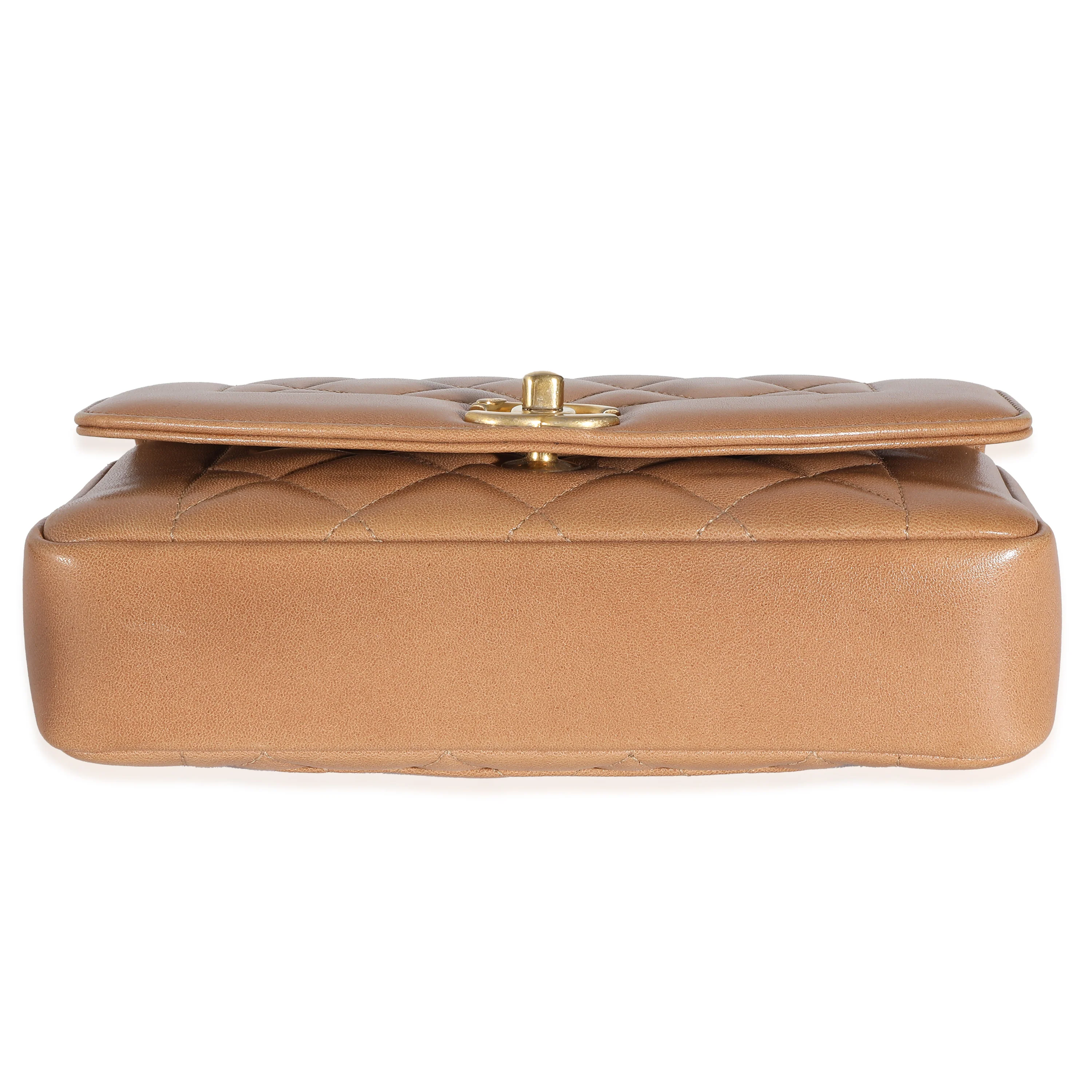 Chanel Tan Lambskin Quilted Small Diana Flap Bag - Image 5