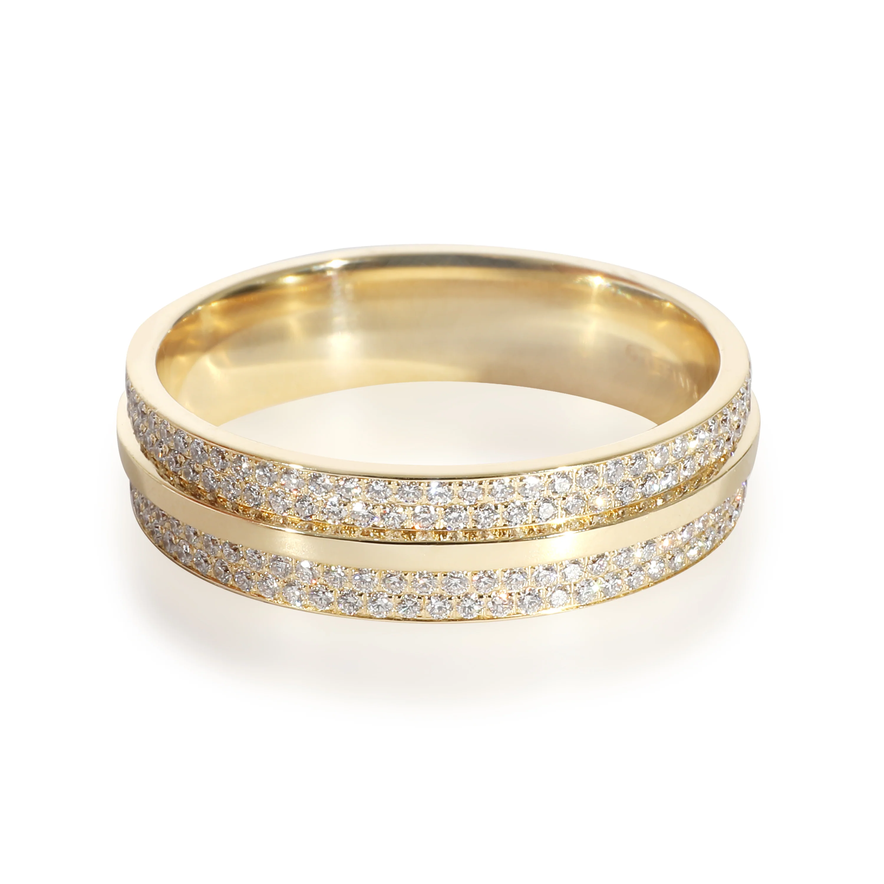 Tiffany & Co. T Wide Pave Diamond Ring in 18k Yellow Gold 0.73 CTW - Image 2