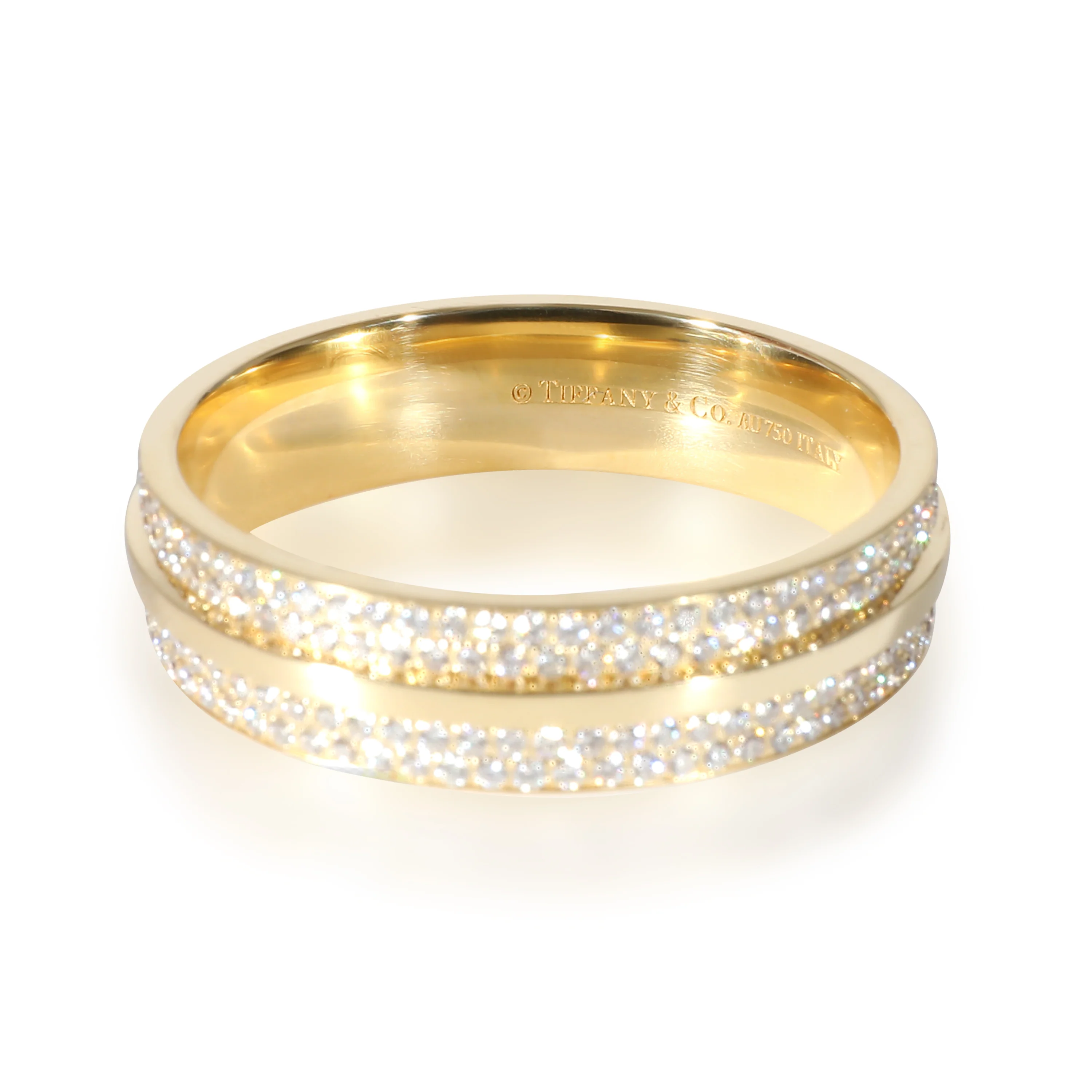 Tiffany & Co. T Wide Pave Diamond Ring in 18k Yellow Gold 0.73 CTW - Image 3