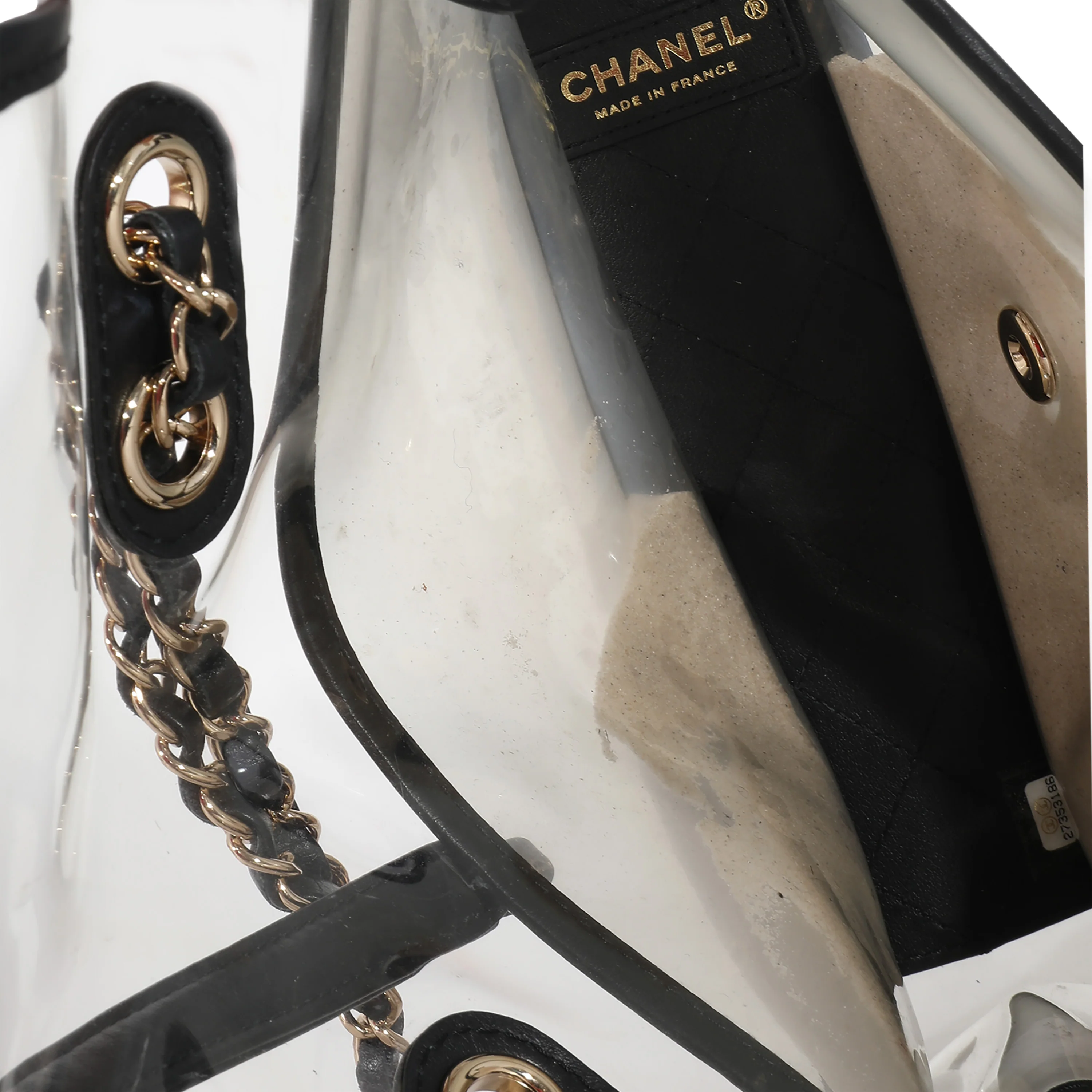 Chanel Black Lambskin PVC Sand By The Sea Medium Flap Bag - Image 4