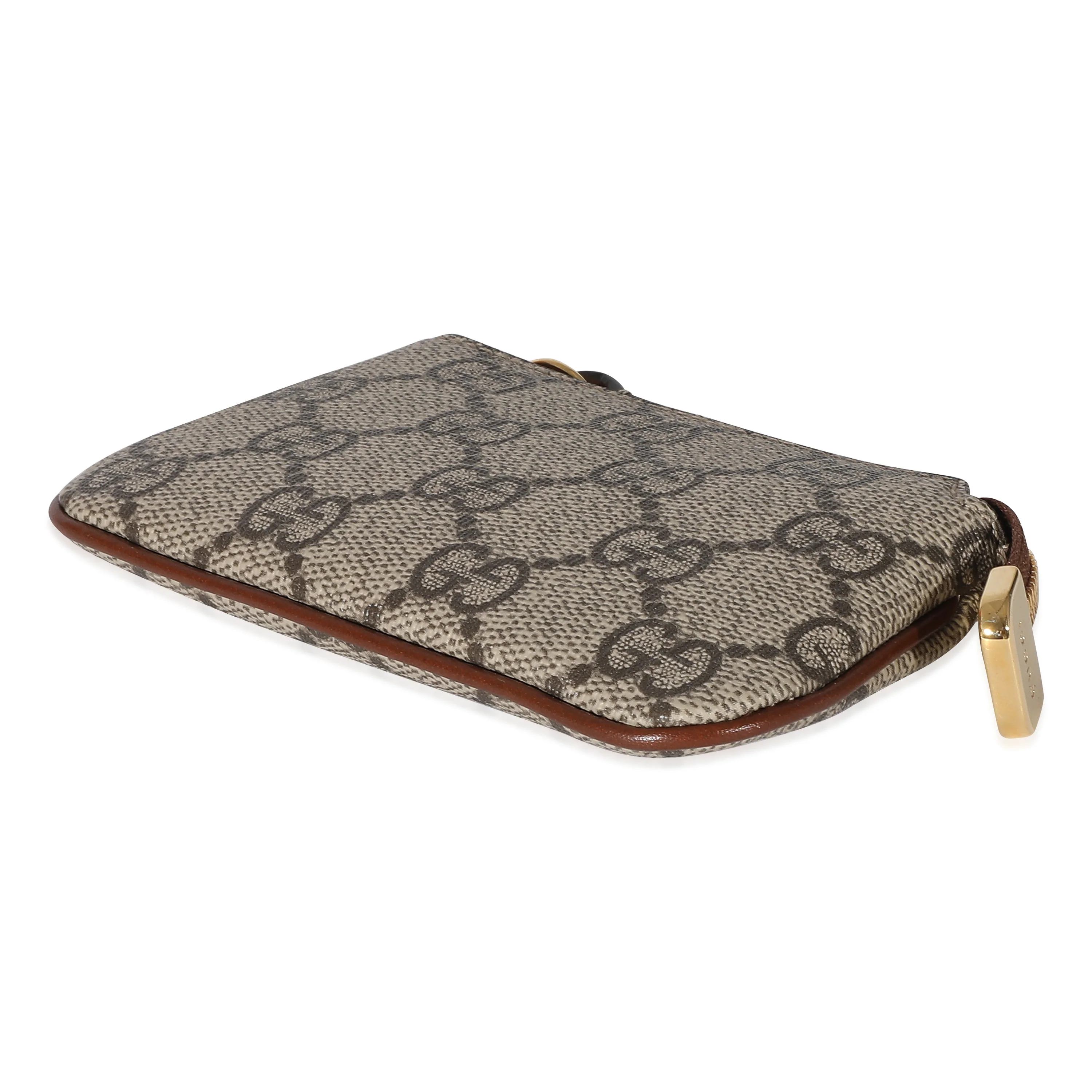 Gucci Beige GG Supreme Key Pouch - Image 7