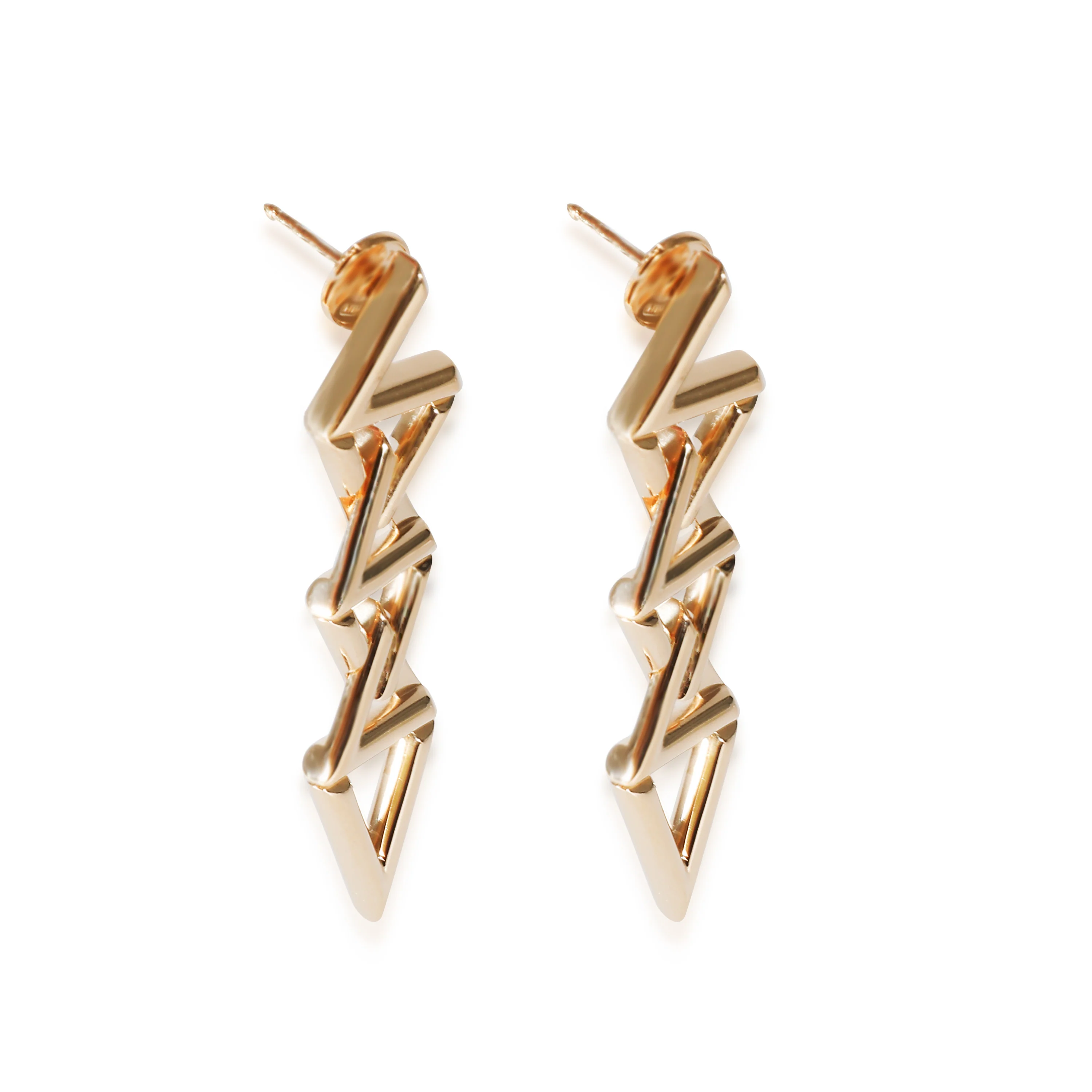 LV Volt Curb Chain Earrings in 18k Yellow Gold - Image 5