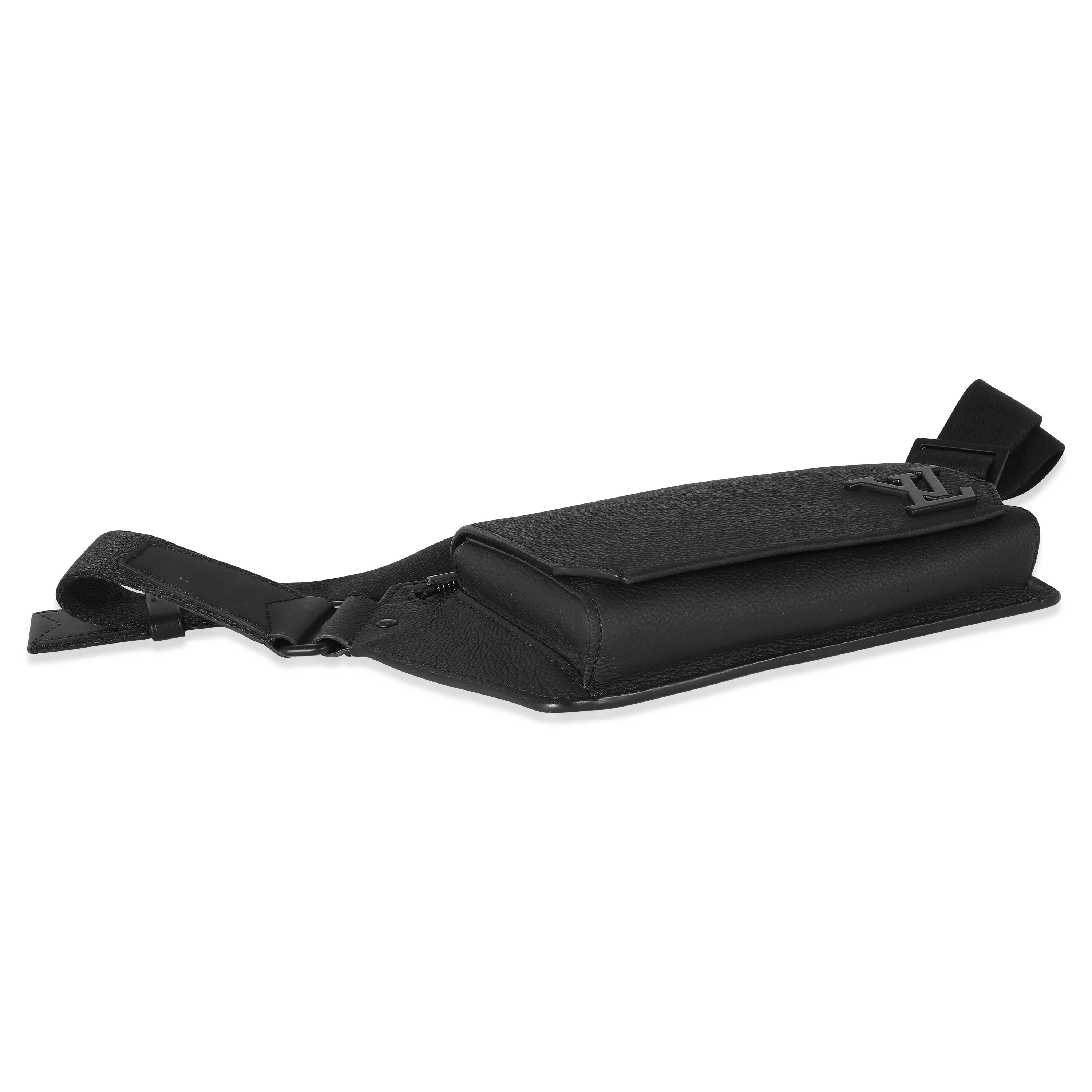 Louis Vuitton Black Grained Calfskin Aerogram Takeoff Sling Bag - Image 3