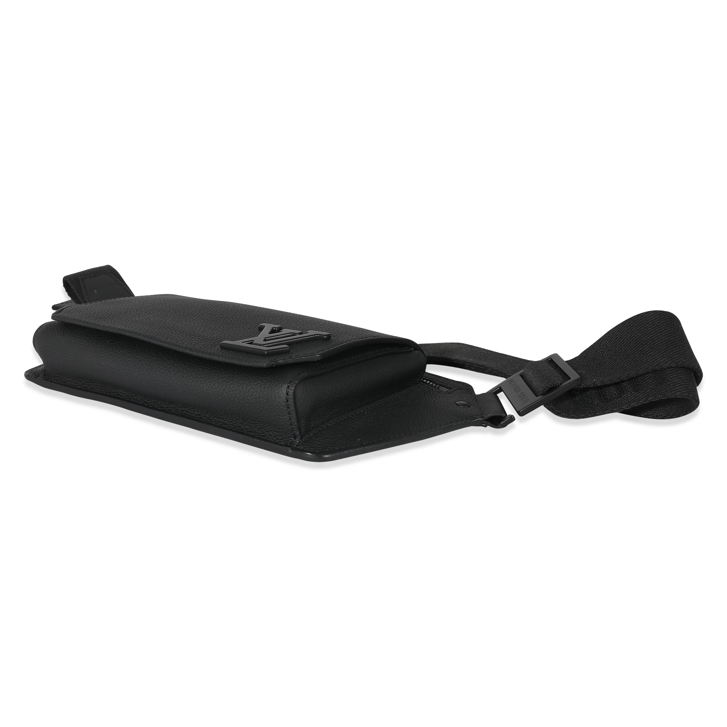 Louis Vuitton Black Grained Calfskin Aerogram Takeoff Sling Bag - Image 5