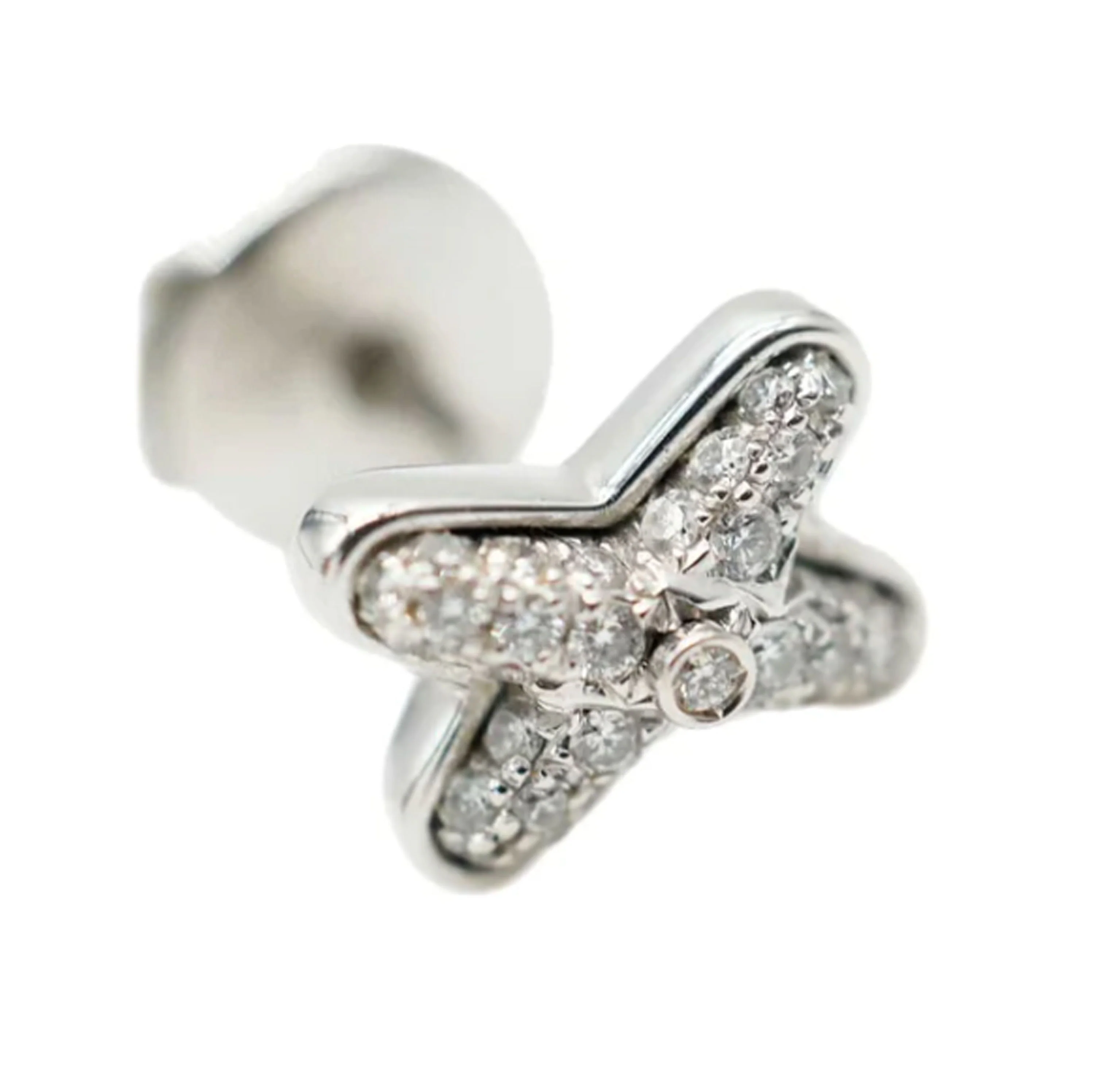 Jeux de Liens Single Earring in 18K White Gold 0.16 CTW - Image 2