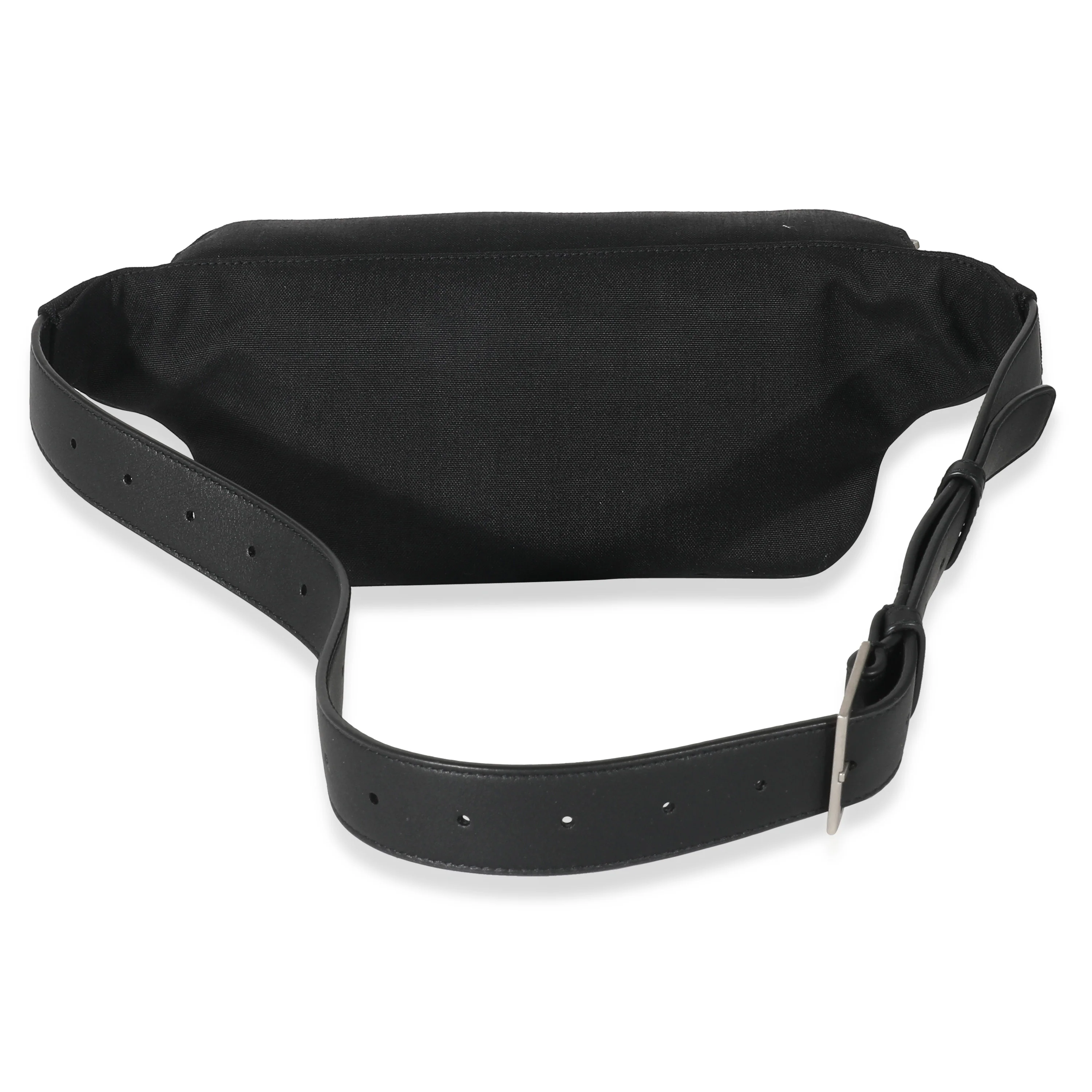 Saint Laurent Black Canvas Cassandre Classic Belt Bag - Image 3
