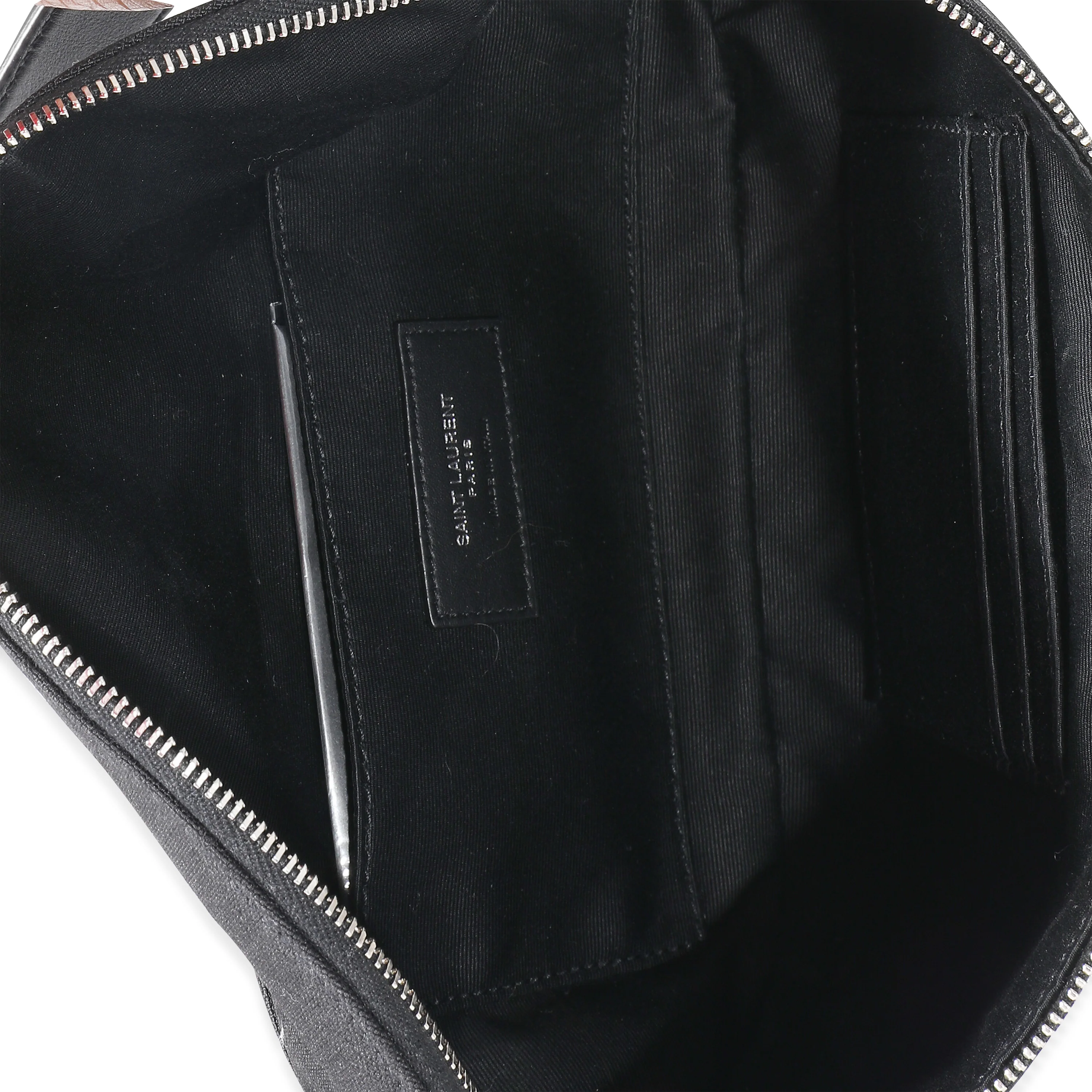 Saint Laurent Black Canvas Cassandre Classic Belt Bag - Image 4