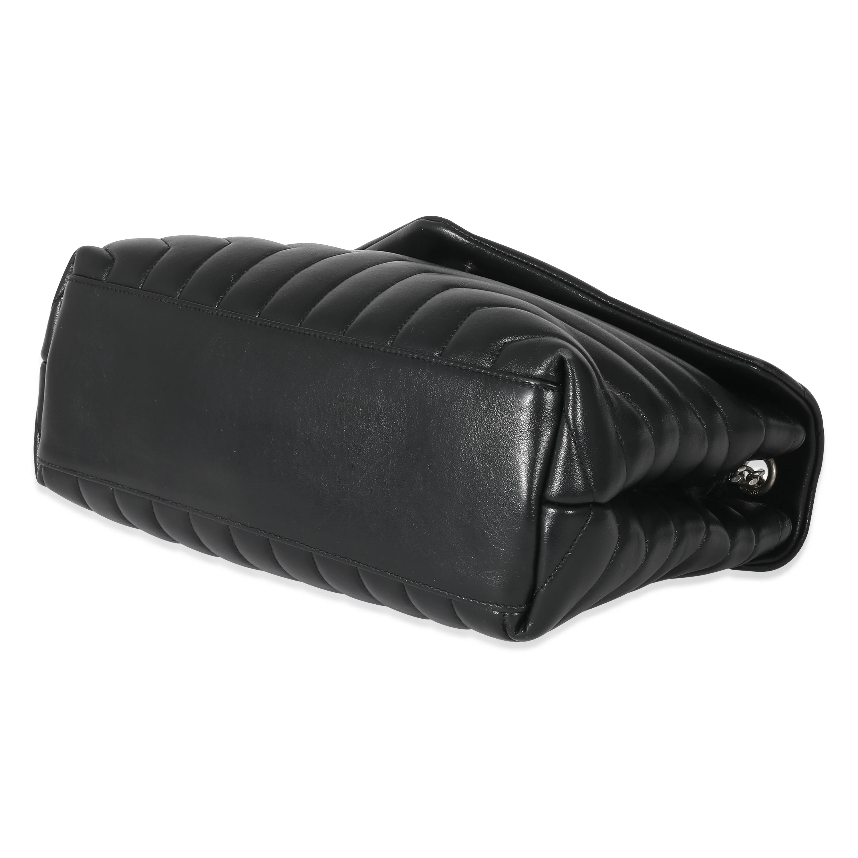Saint Laurent Black Matelassé Leather Medium Loulou Bag - Image 2