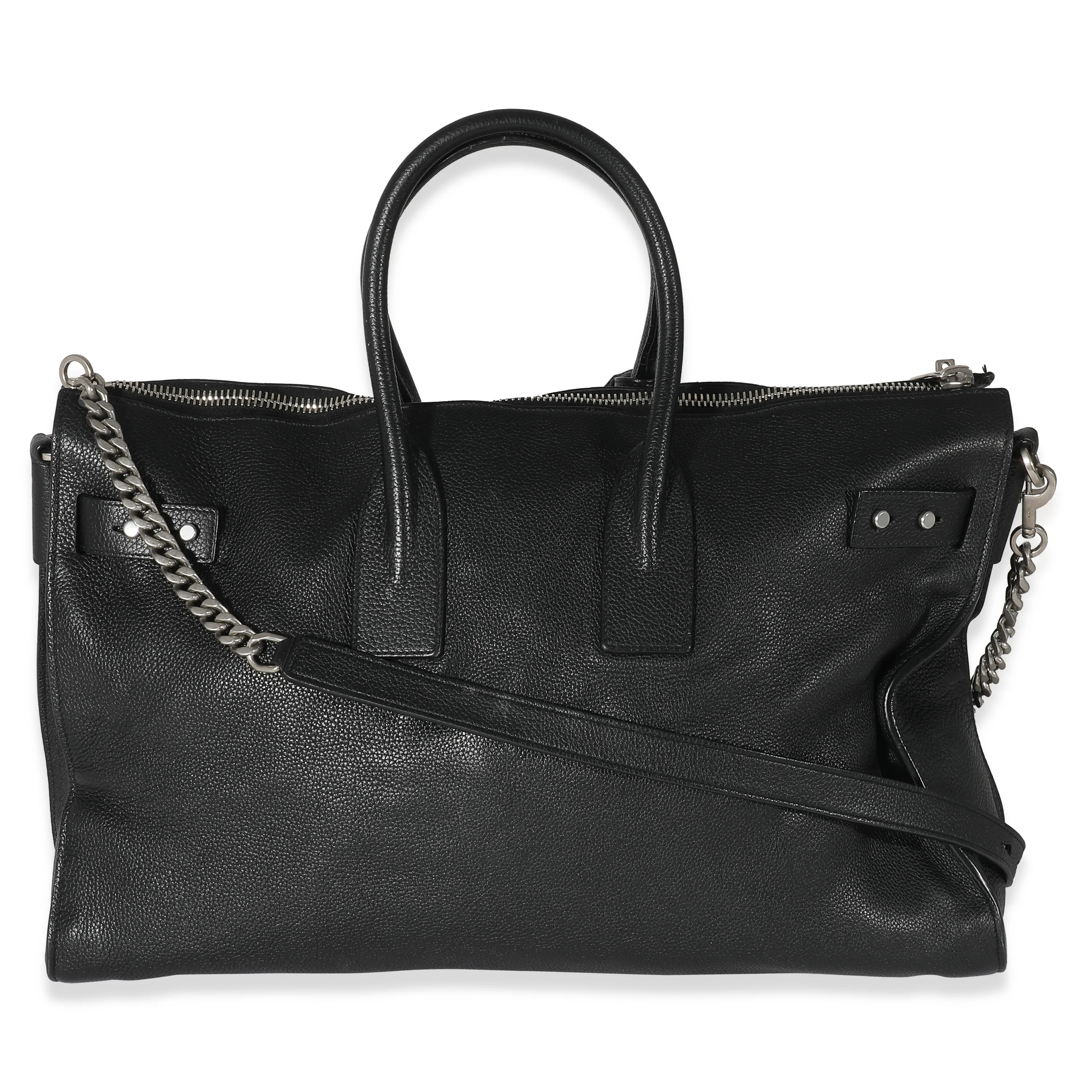 Black Grained Calfskin Medium Sac De Jour 48H Duffle - Image 3