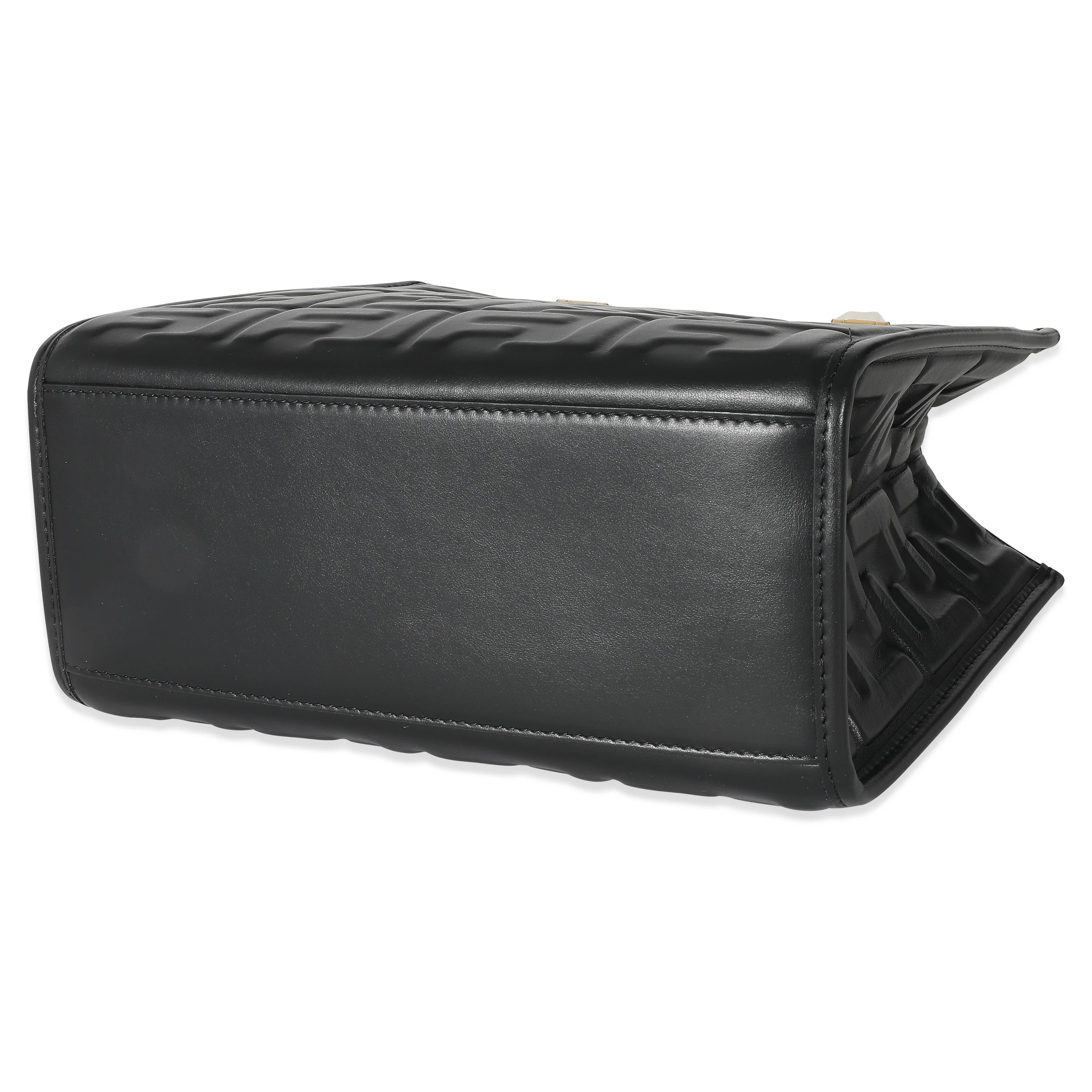 Fendi Black FF Vitello Embossed Small Sunshine Tote - Image 6
