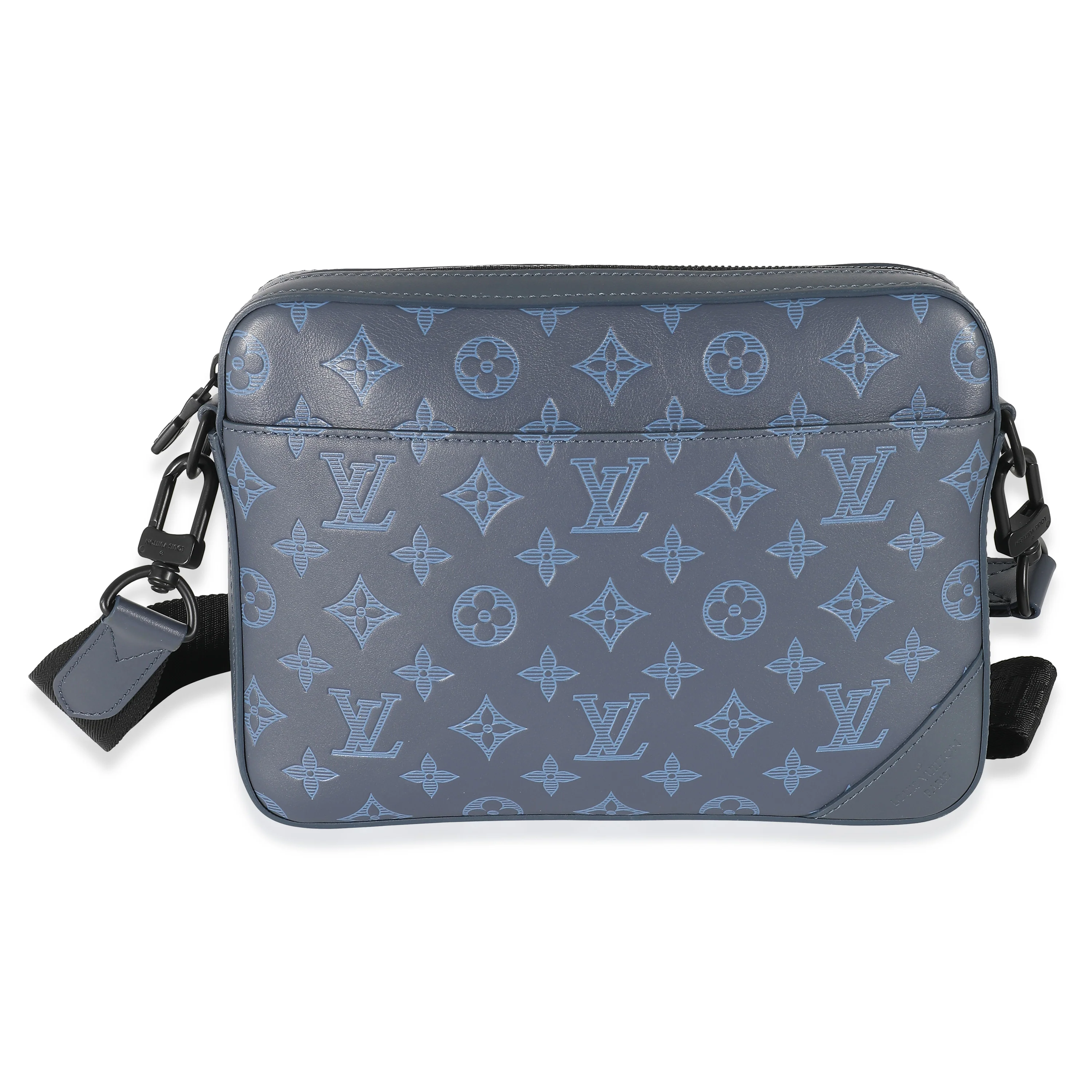 Navy Monogram Shadow Calfskin Duo Messenger