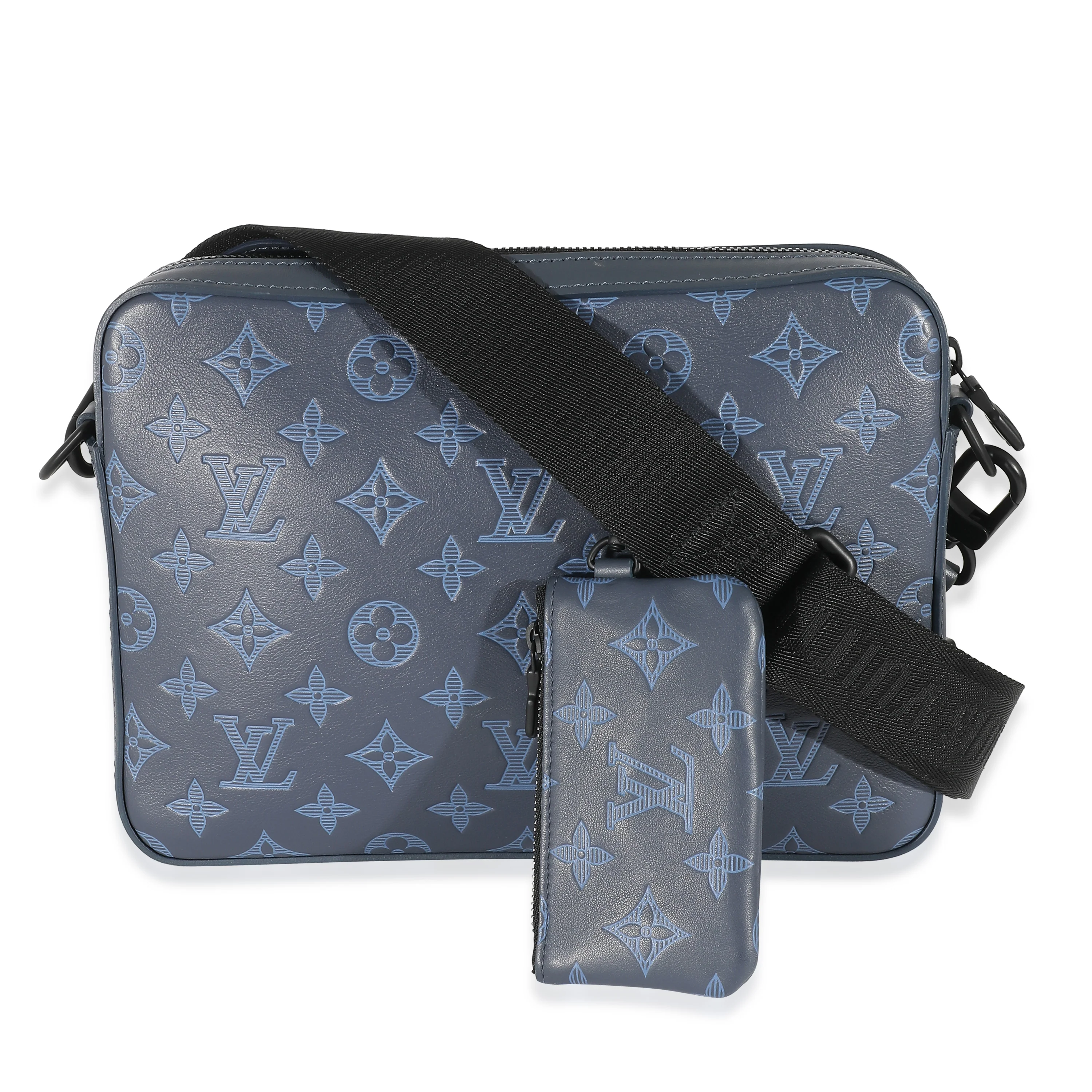 Navy Monogram Shadow Calfskin Duo Messenger - Image 3