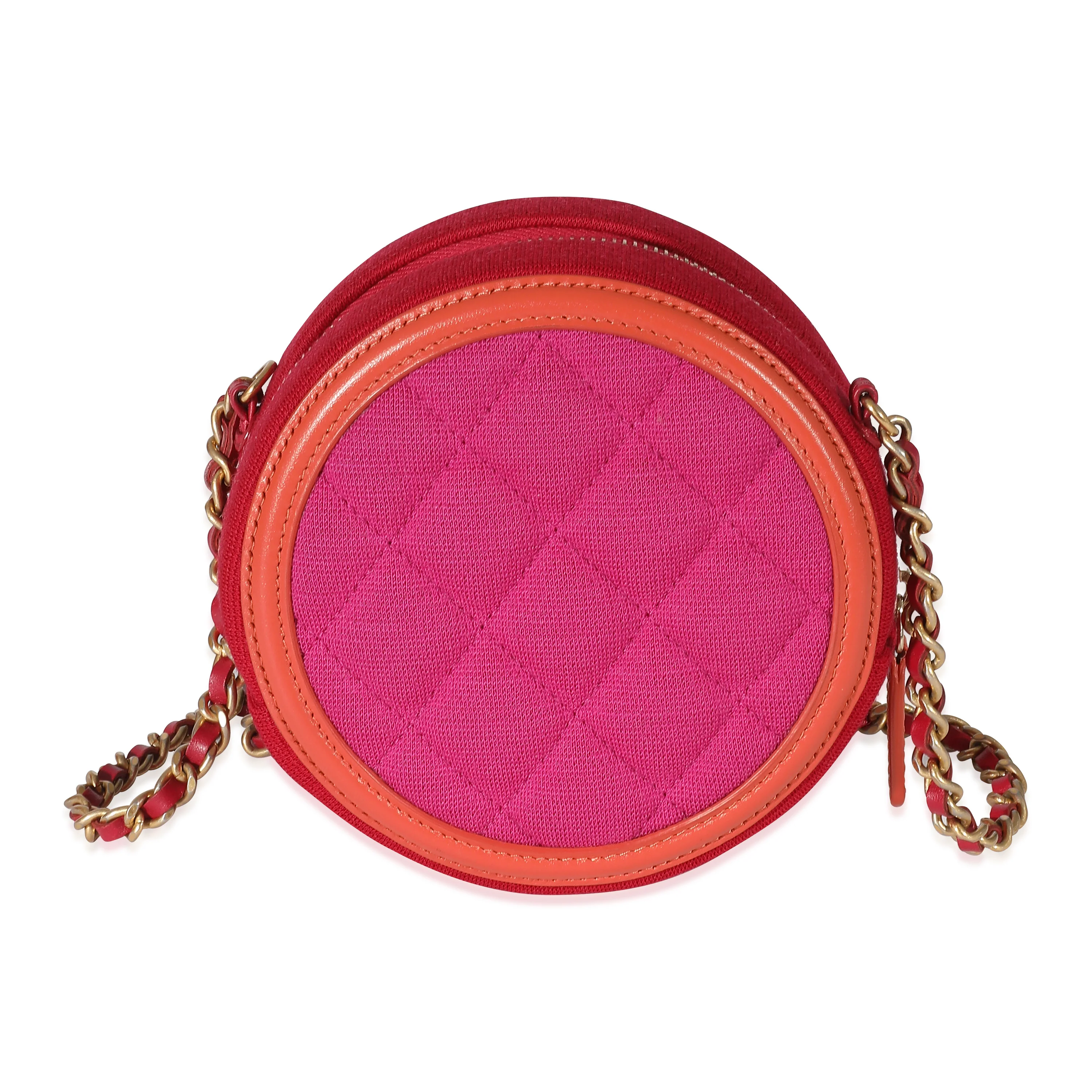 Chanel Tricolour Jersey Filigree Round Chain Bag - Image 3