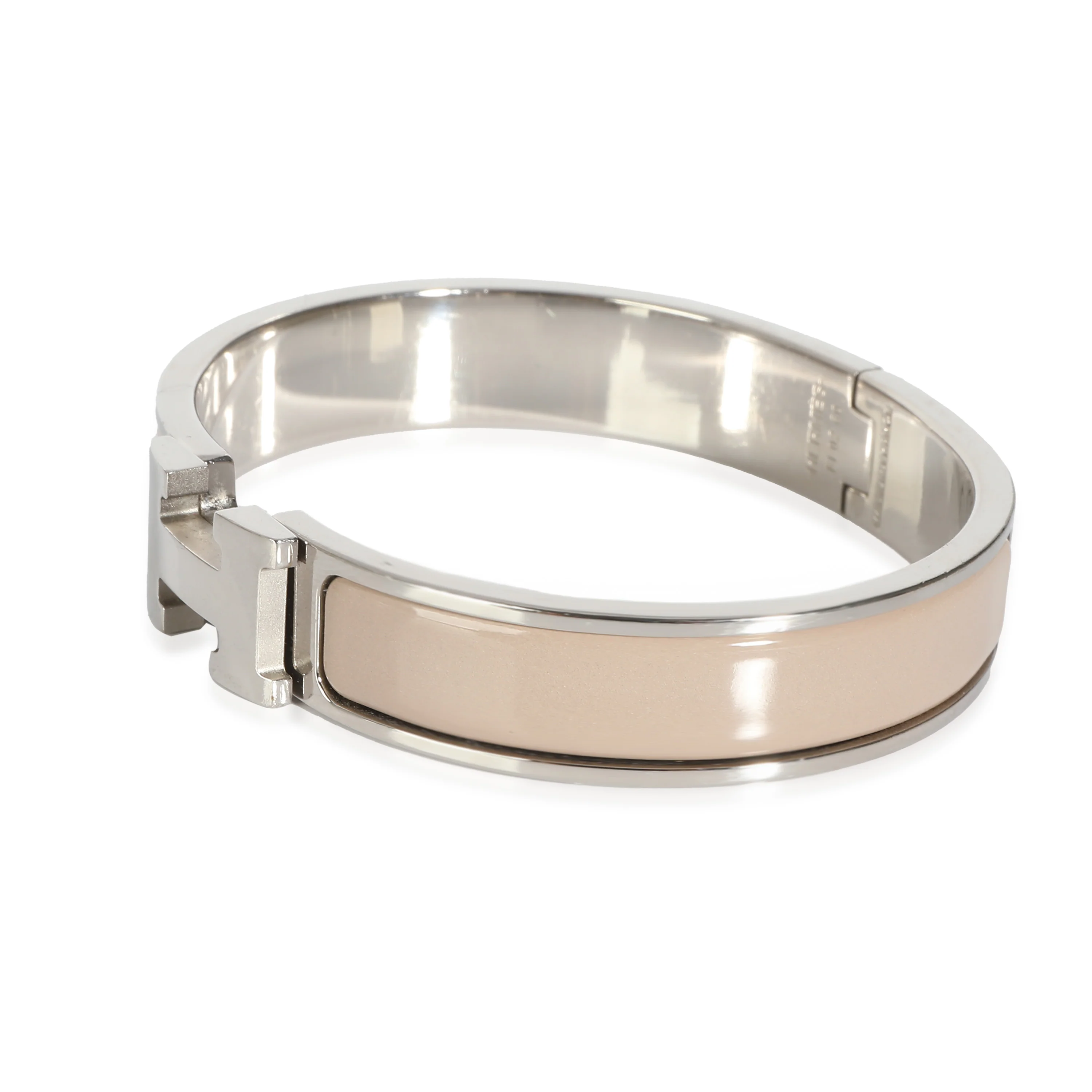 Marron Glacé Enamel Palladium Clic H Bracelet - Image 2