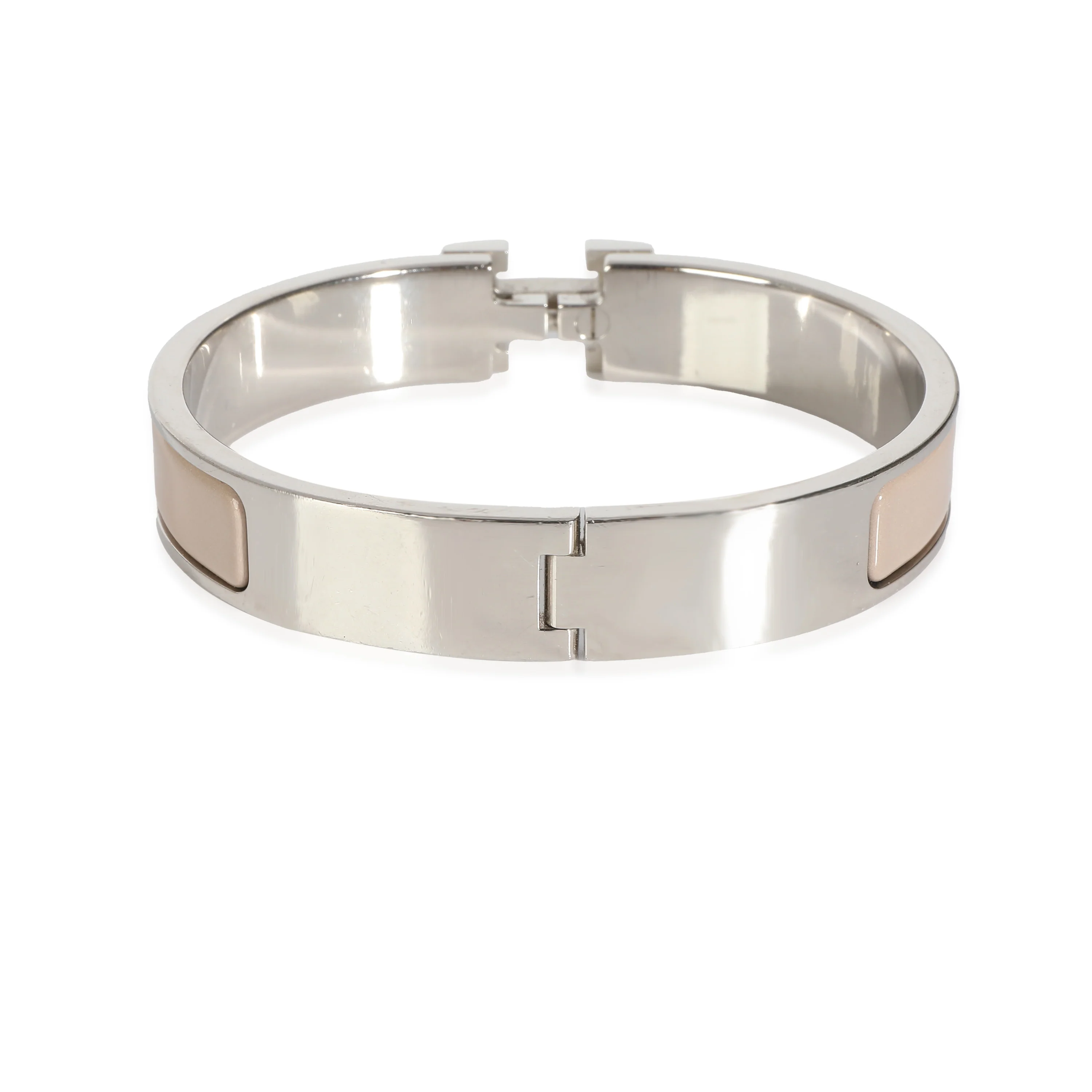 Marron Glacé Enamel Palladium Clic H Bracelet - Image 3