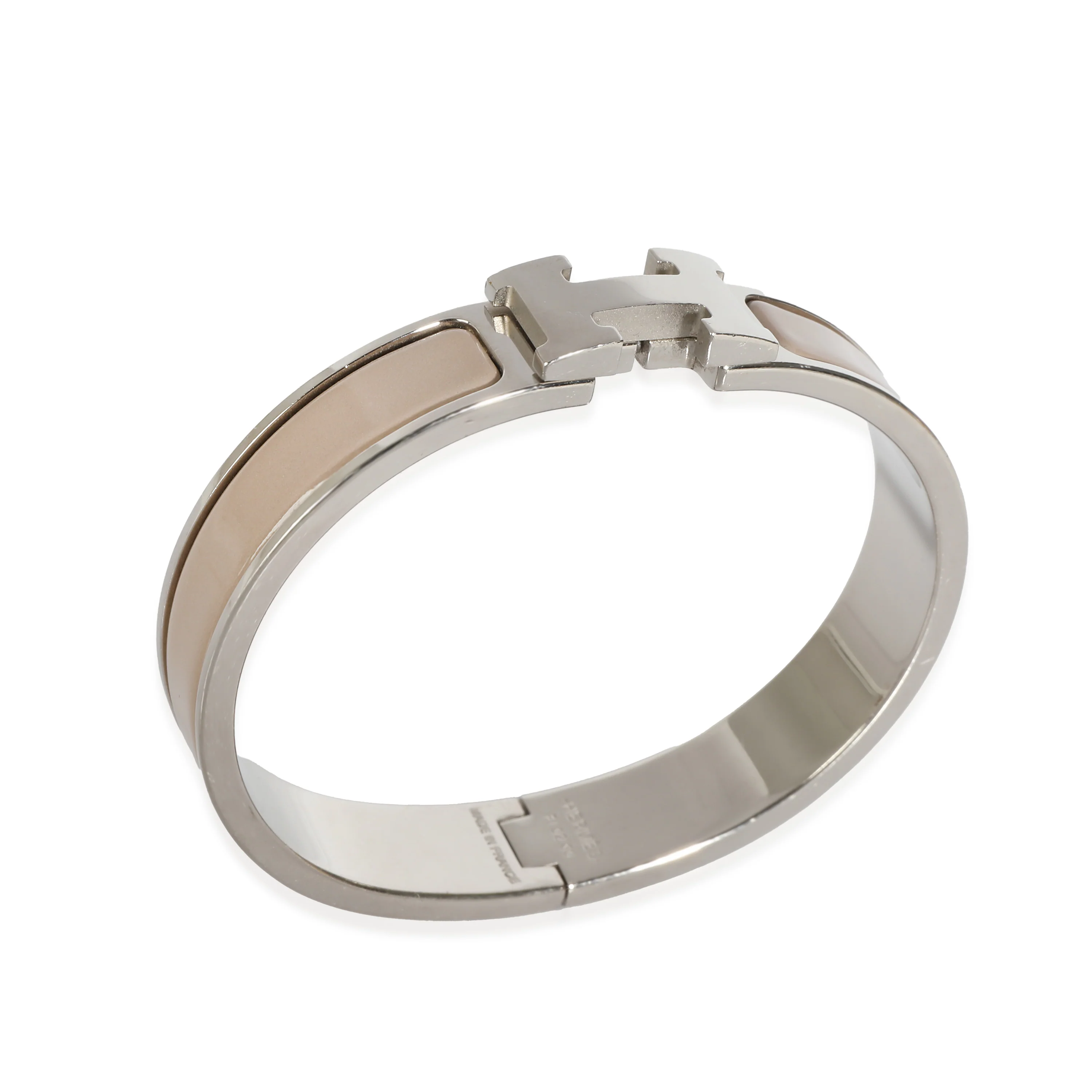 Marron Glacé Enamel Palladium Clic H Bracelet - Image 4