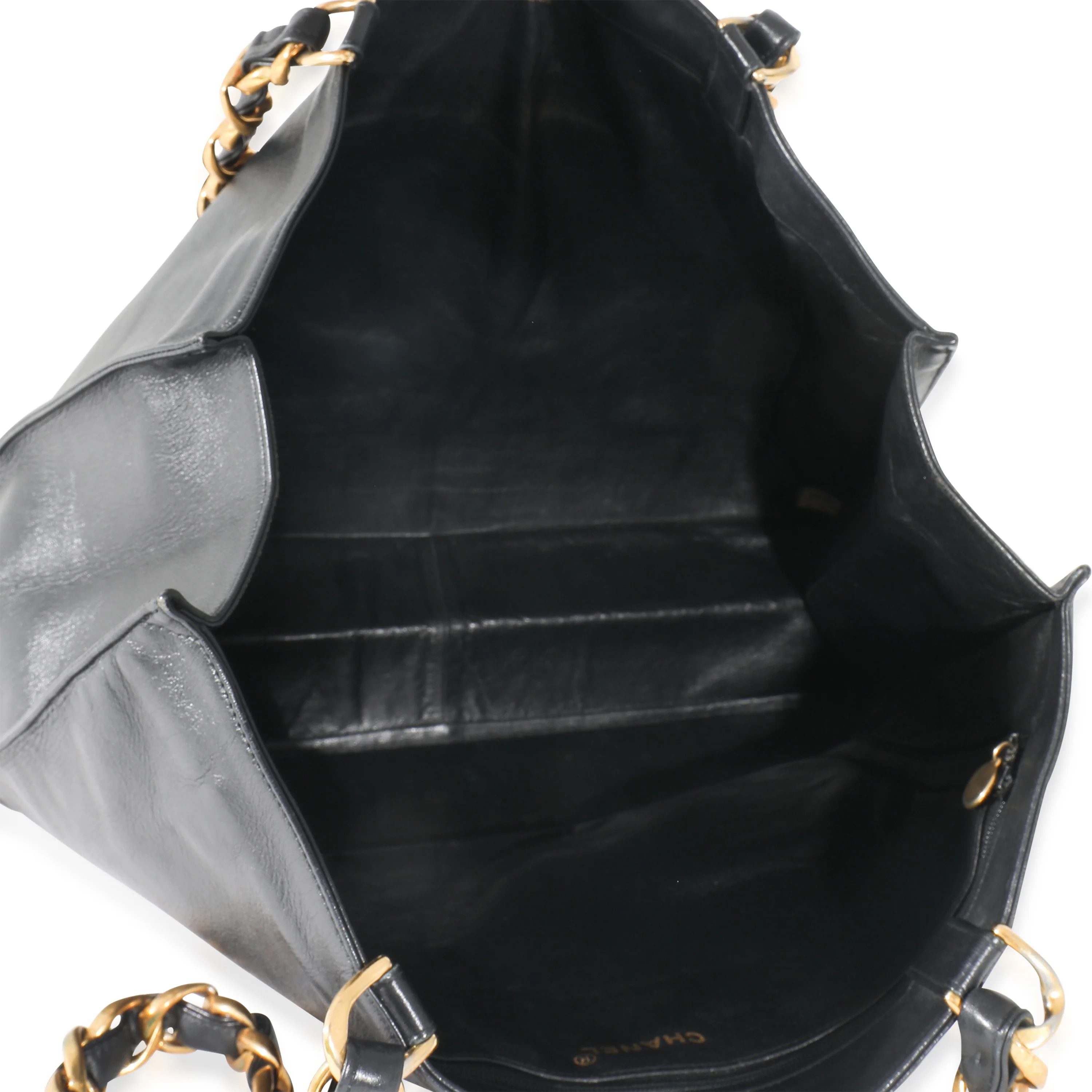 Chanel Vintage Black Lambskin CC Chain Tote - Image 4