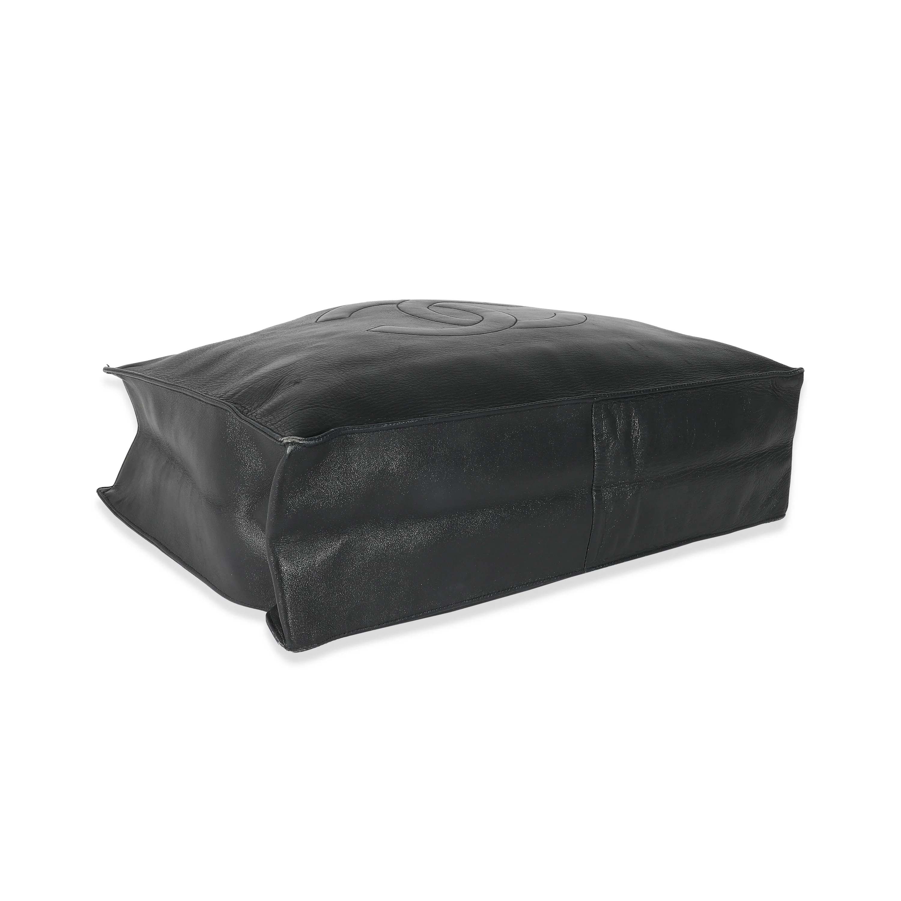 Chanel Vintage Black Lambskin CC Chain Tote - Image 6