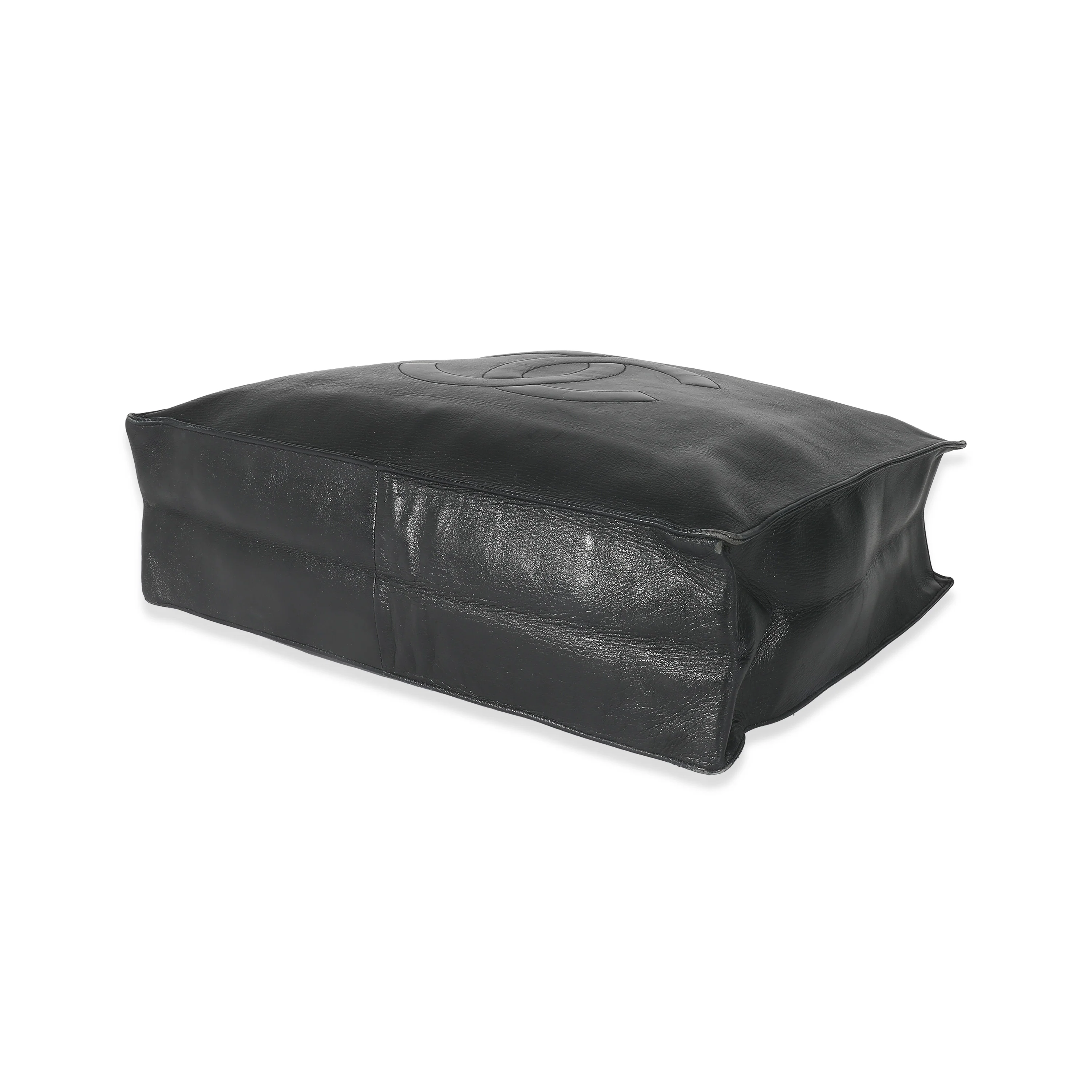 Chanel Vintage Black Lambskin CC Chain Tote - Image 7