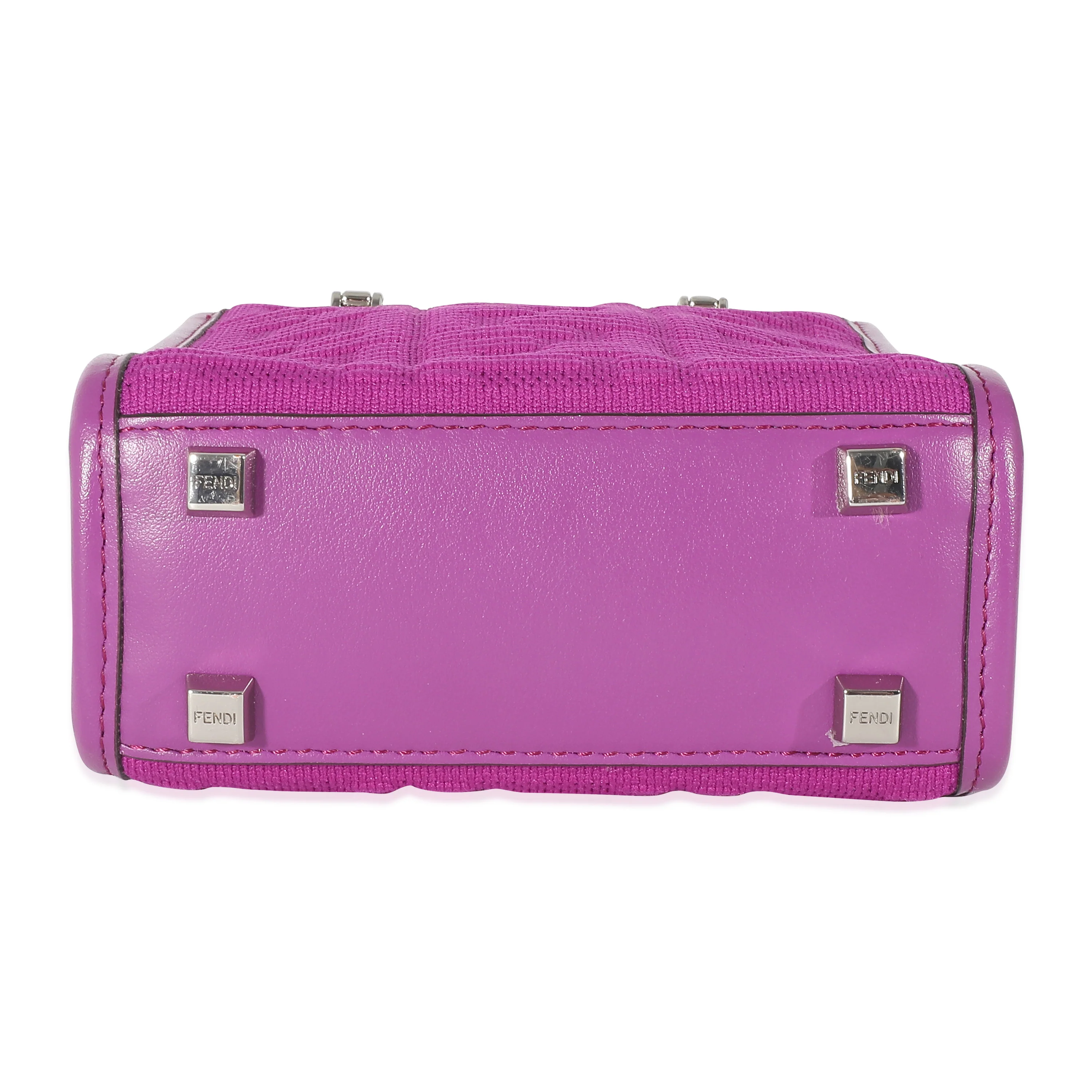 Fendi Purple FF Technical Fabric Vitello Mini Sunshine Shopper - Image 5
