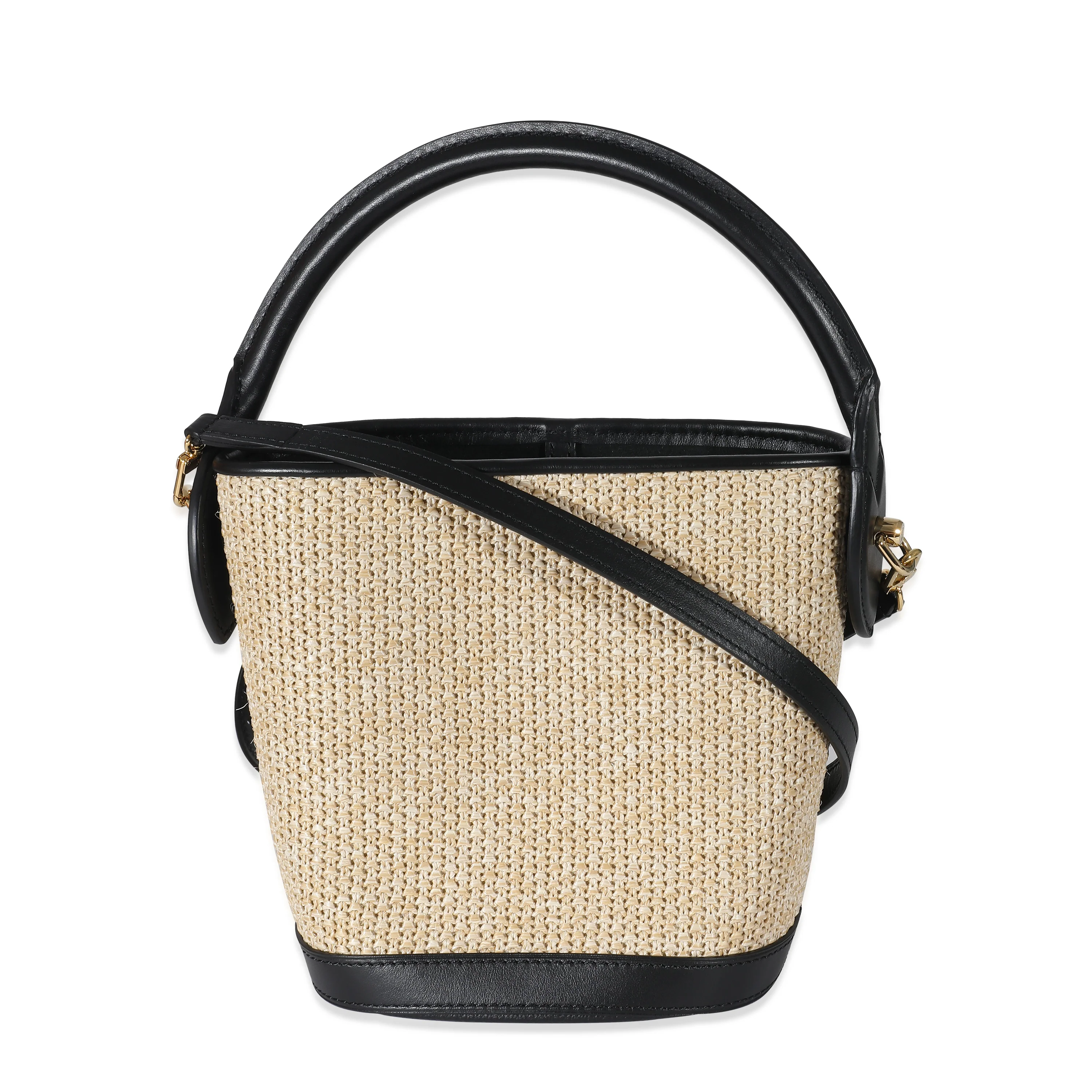 Louis Vuitton Black Beige Raffia Petit Bucket Bag - Image 3
