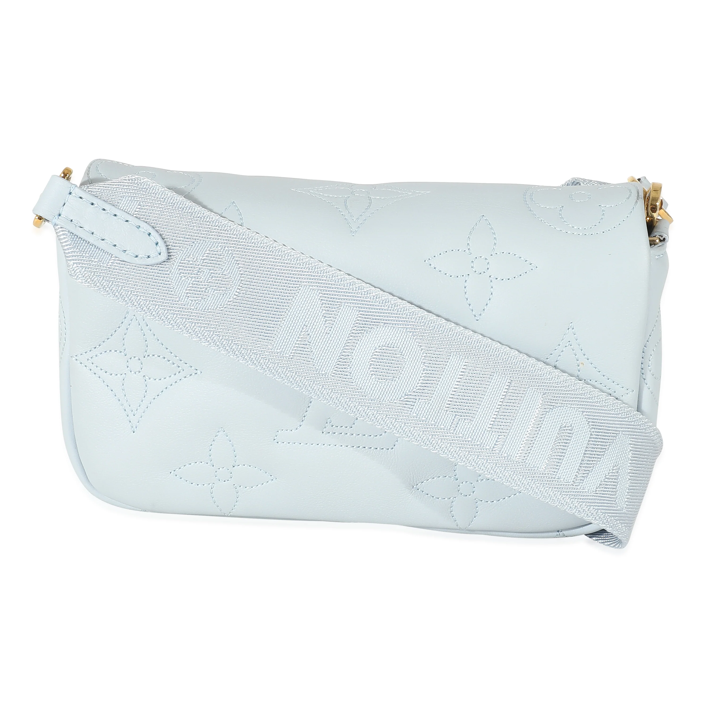 Louis Vuitton Bleu Glacier Bubblegram Wallet On Strap - Image 3