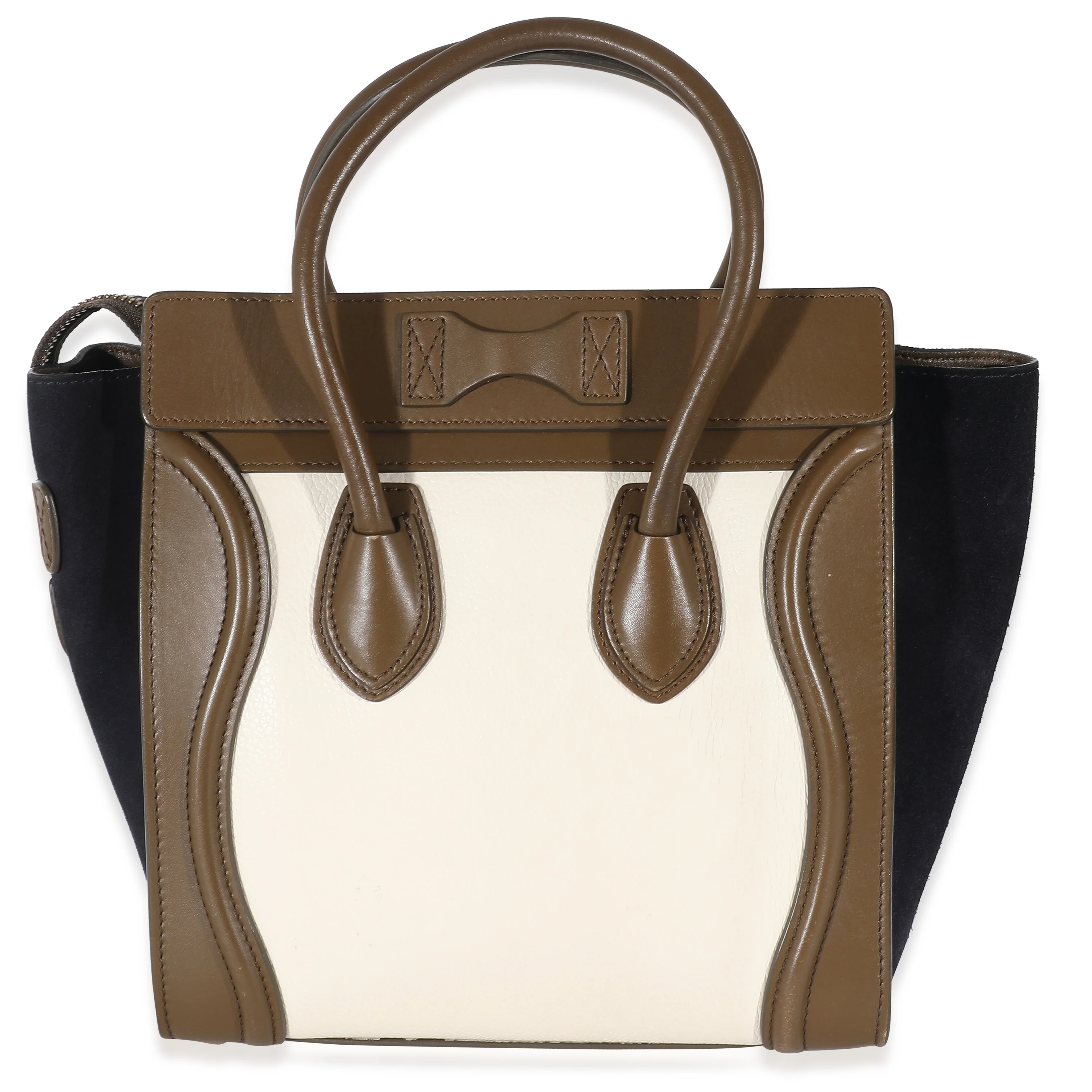 Celine Suede Leather Tricolor Micro Luggage Tote - Image 3