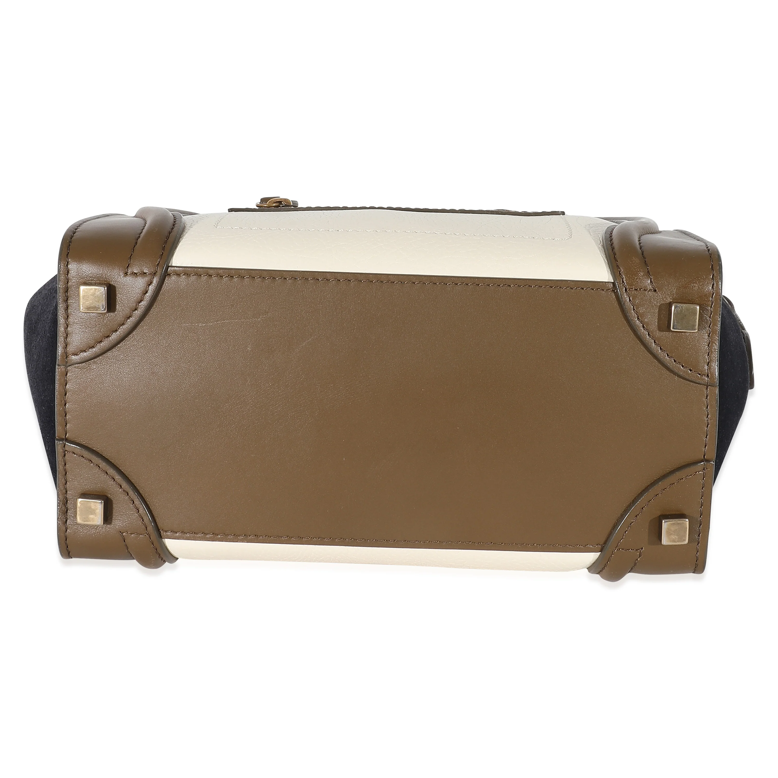 Celine Suede Leather Tricolor Micro Luggage Tote - Image 4