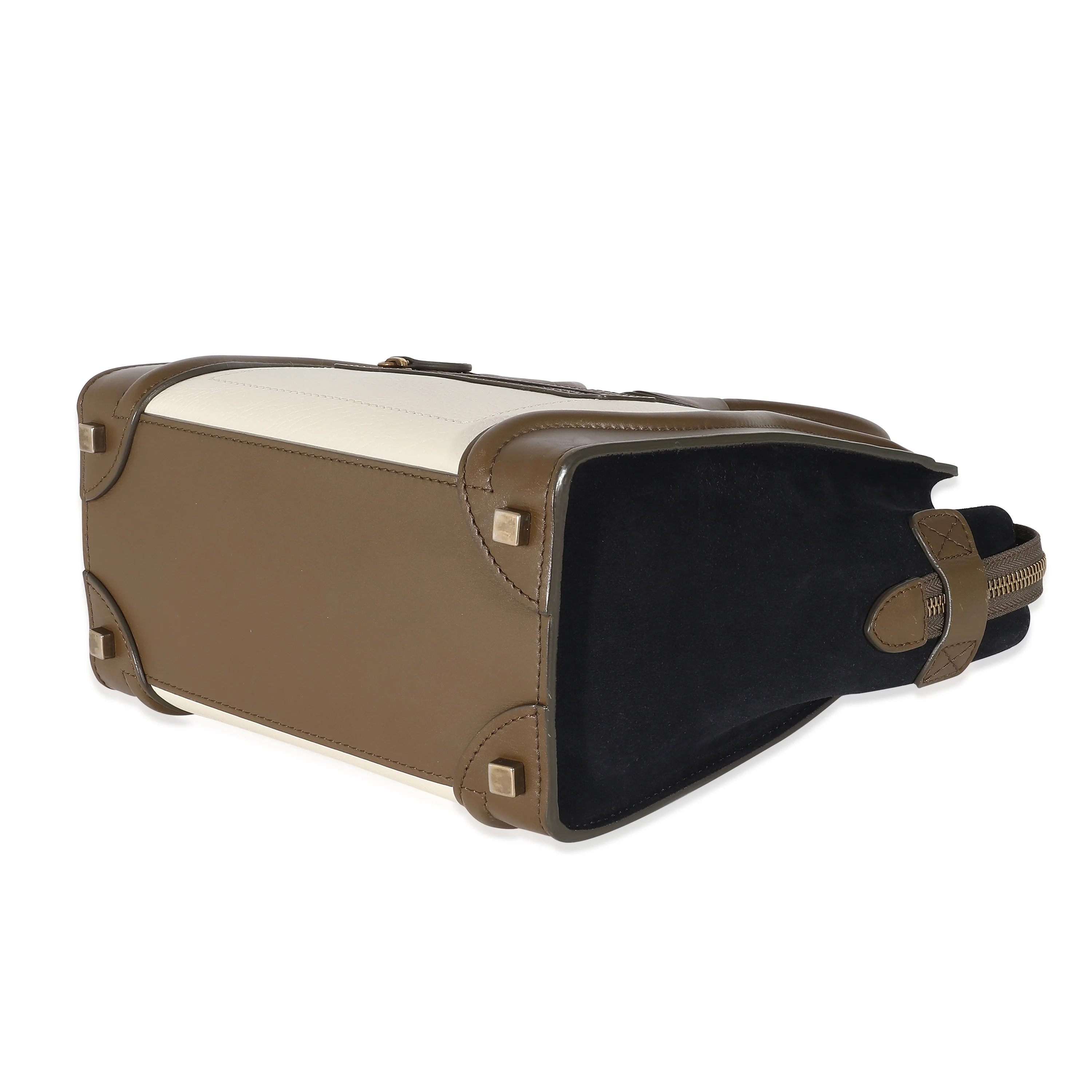 Celine Suede Leather Tricolor Micro Luggage Tote - Image 6