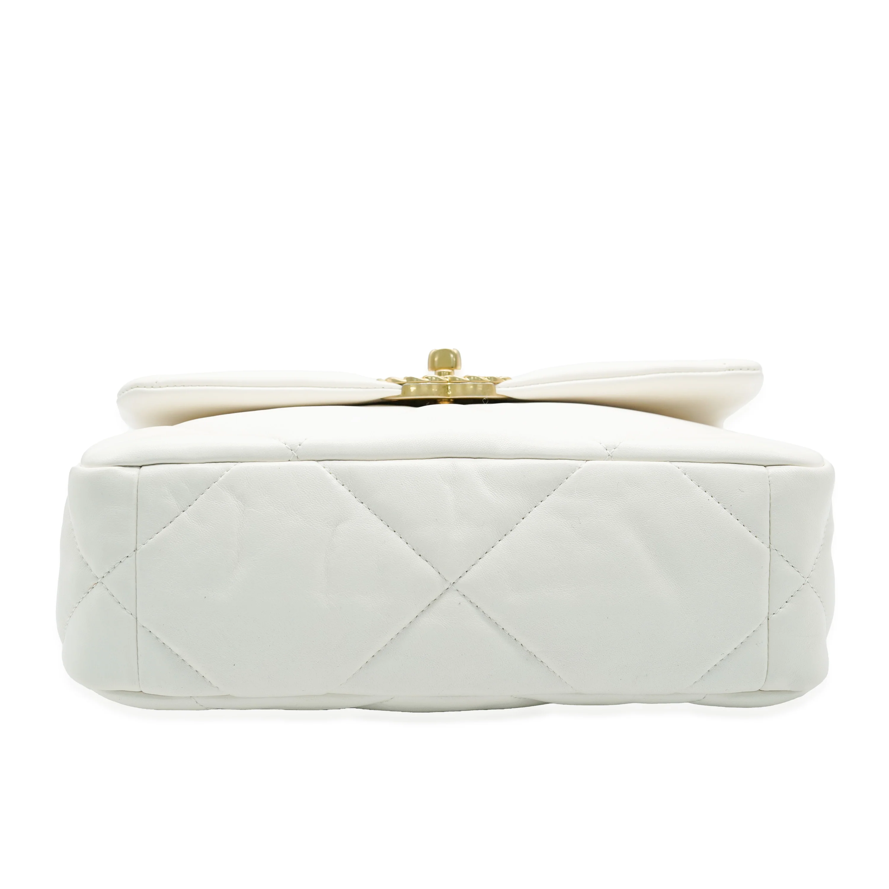 Chanel Cream Lambskin Chanel 19 Flap Bag - Image 6