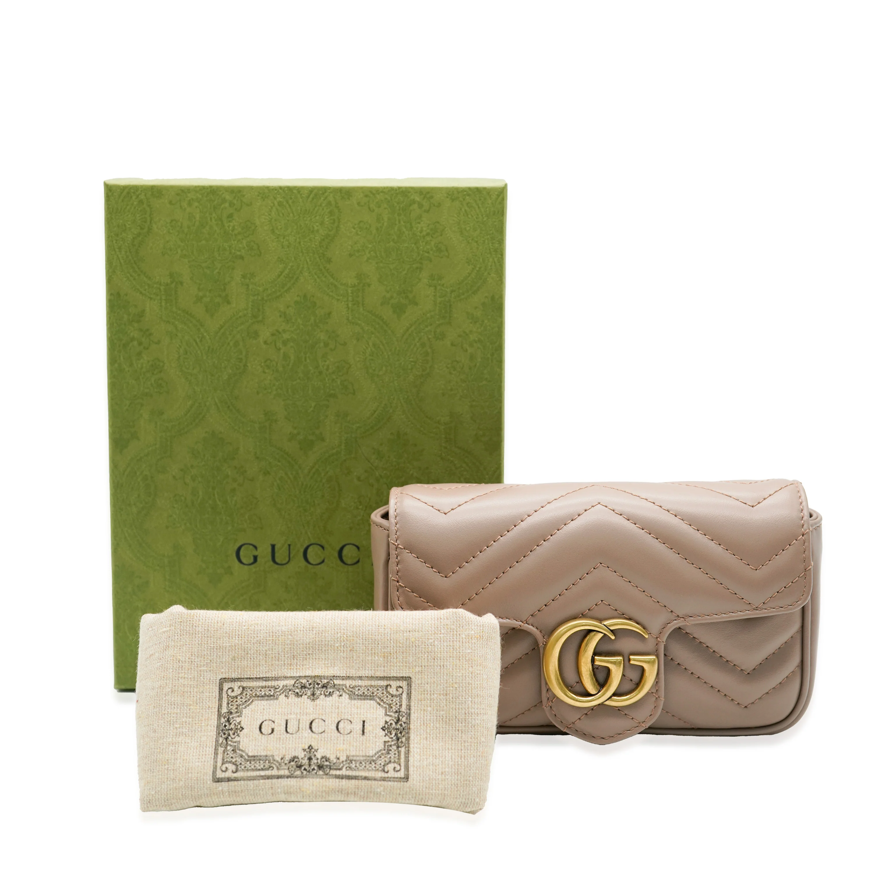 Gucci Beige Leather Super Mini GG Marmont - Image 9