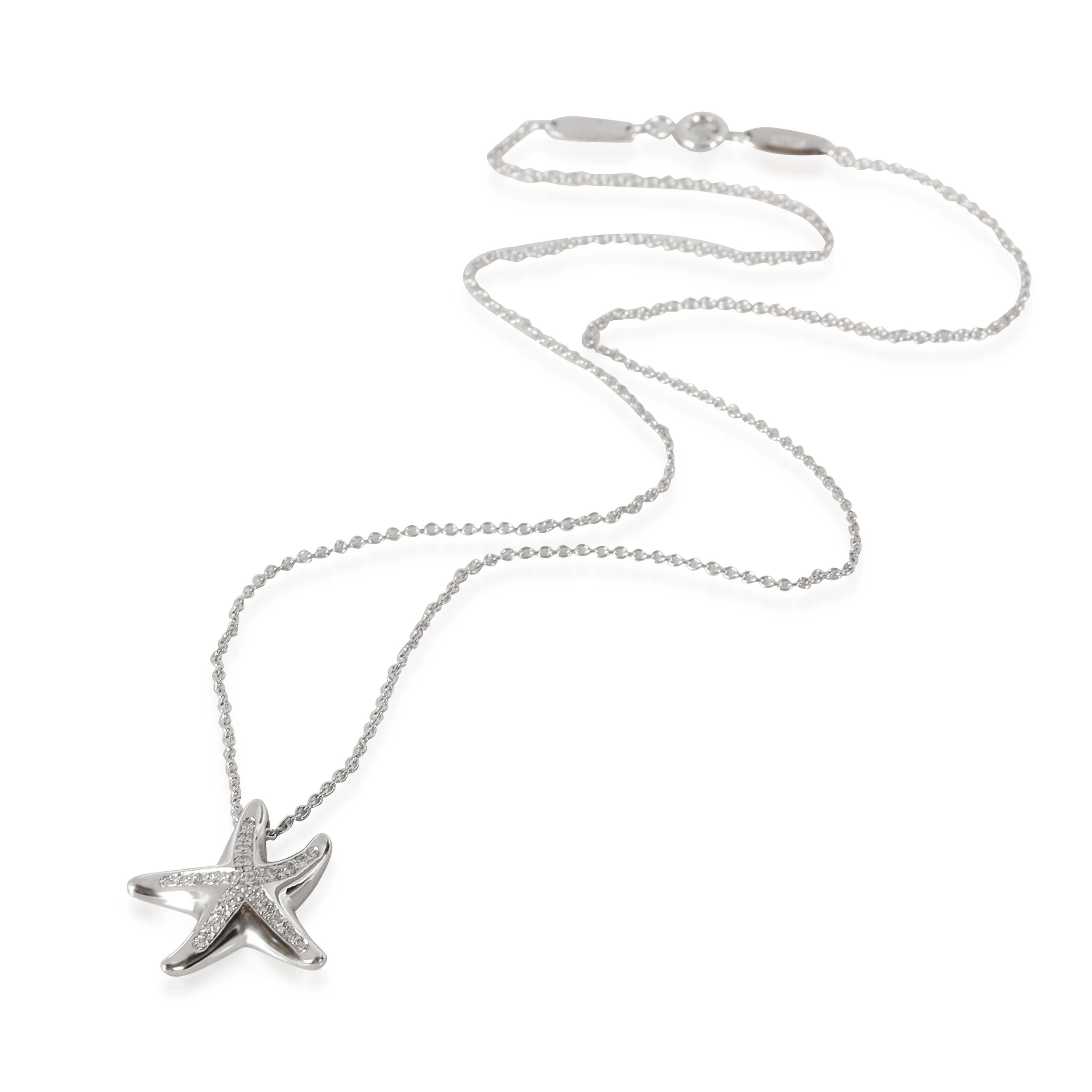 Elsa Peretti Starfish Pendant in Platinum 0.1 CTW - Image 2