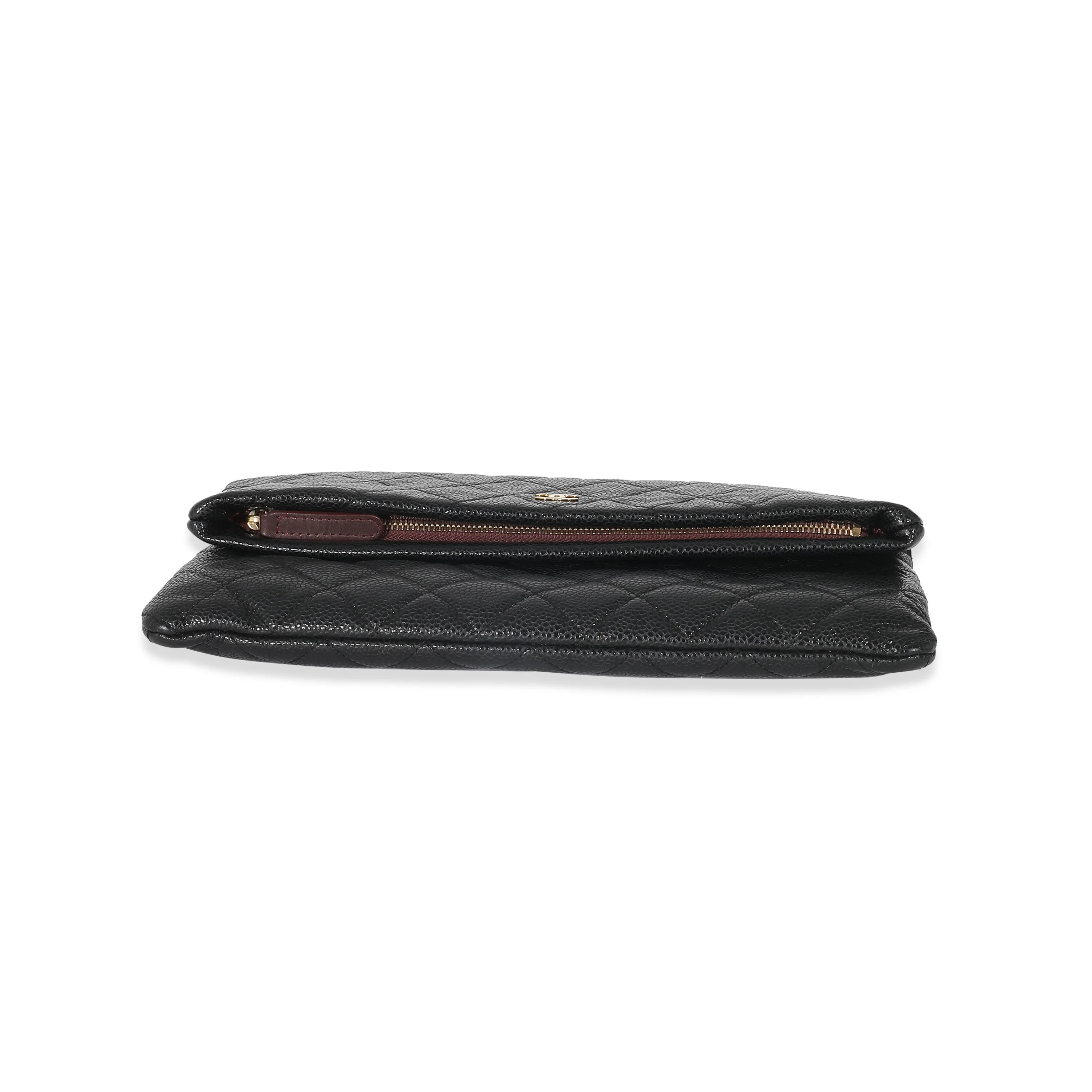 Chanel Black Quilted Caviar CC Flap Clutch - Image 4
