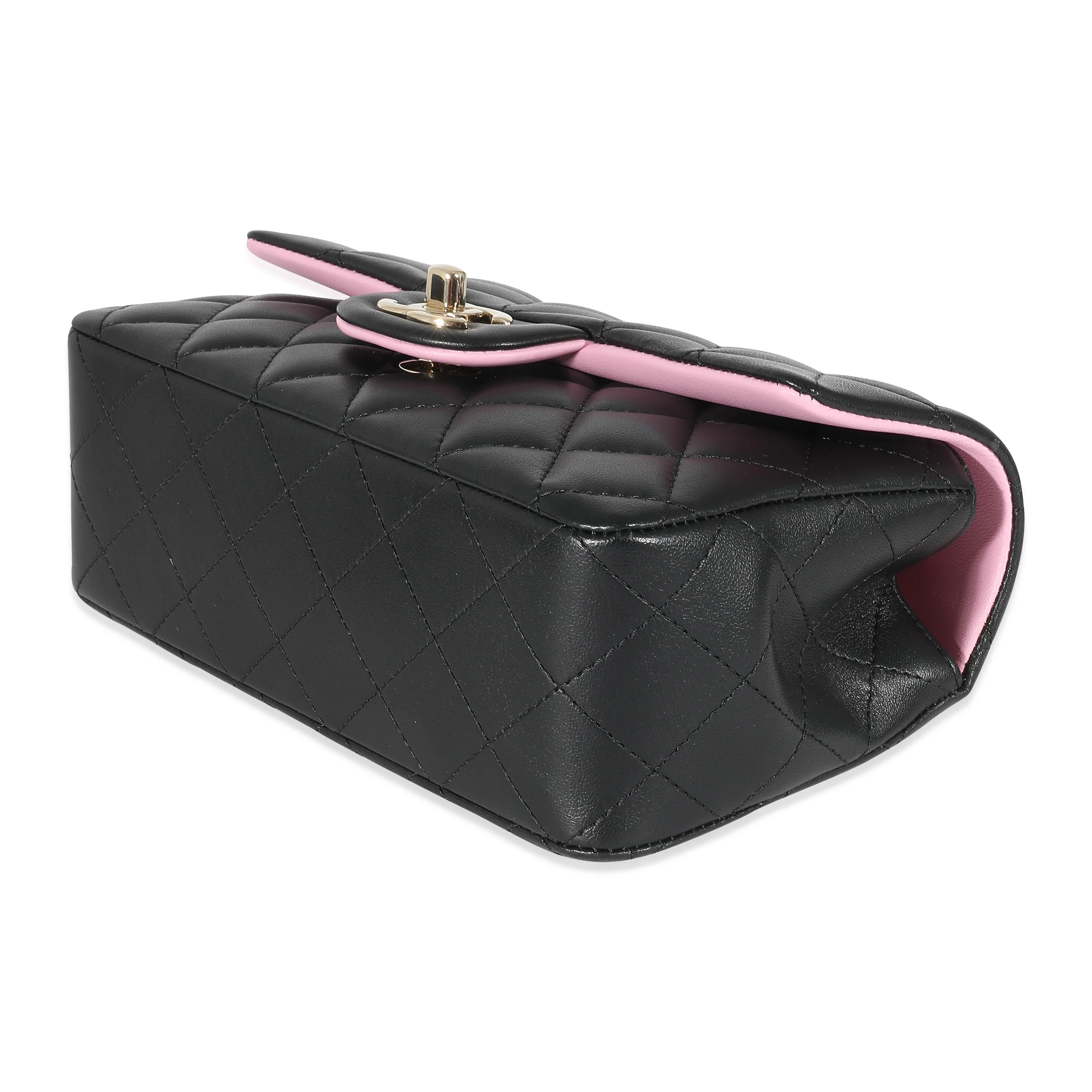 Chanel Bi-Color Quilted Lambskin Mini Top Handle Rectangular Flap - Image 6