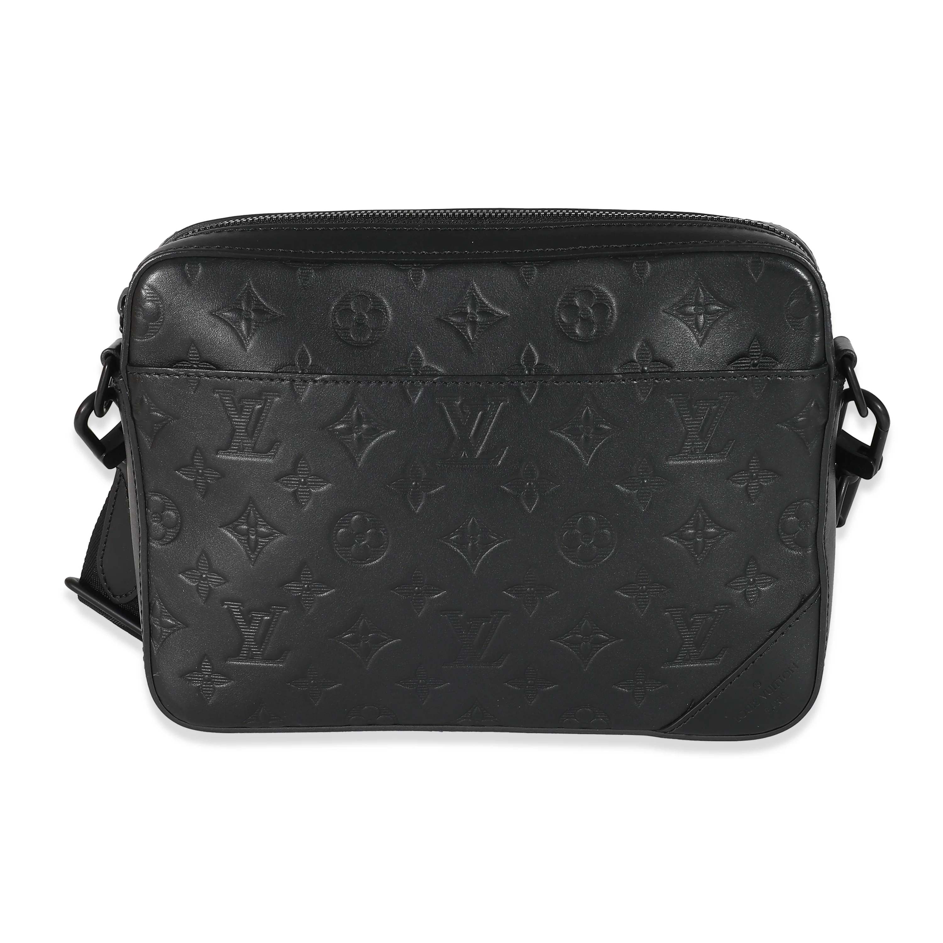 Louis Vuitton Black Monogram Shadow Leather Duo Messenger Bag