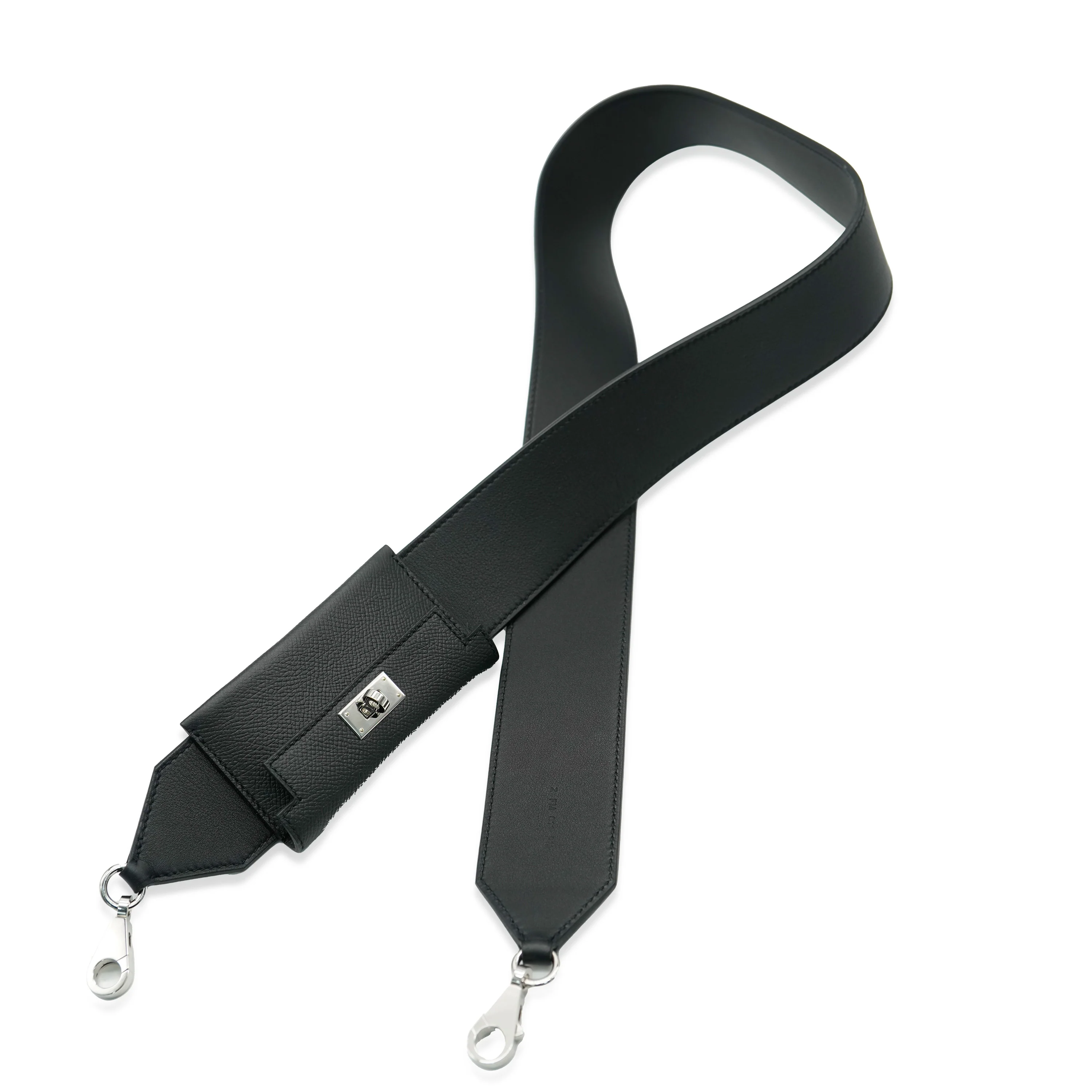 Hermès Black Swift Epsom Kelly Pocket Strap PHW