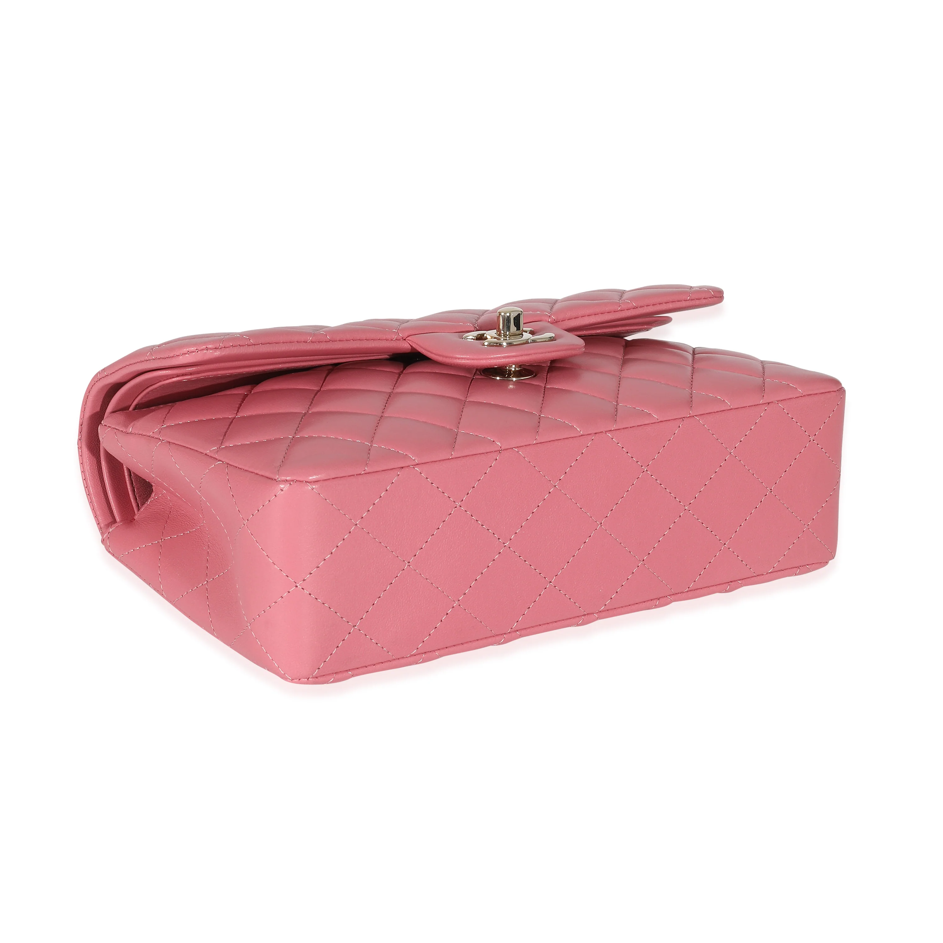 Chanel Pink Quilted Lambskin Small Classic Double Flap Bag - Image 6