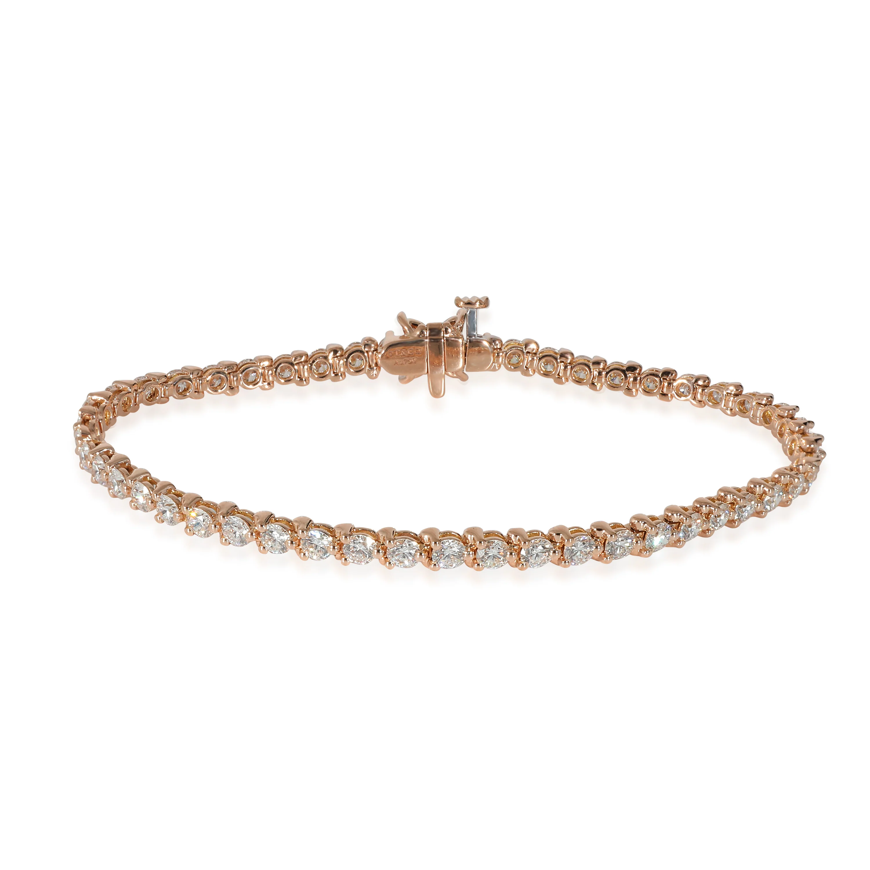 Tiffany & Co. Victoria Diamond Tennis Bracelet in 18k Rose Gold 3.08 CTW - Image 3